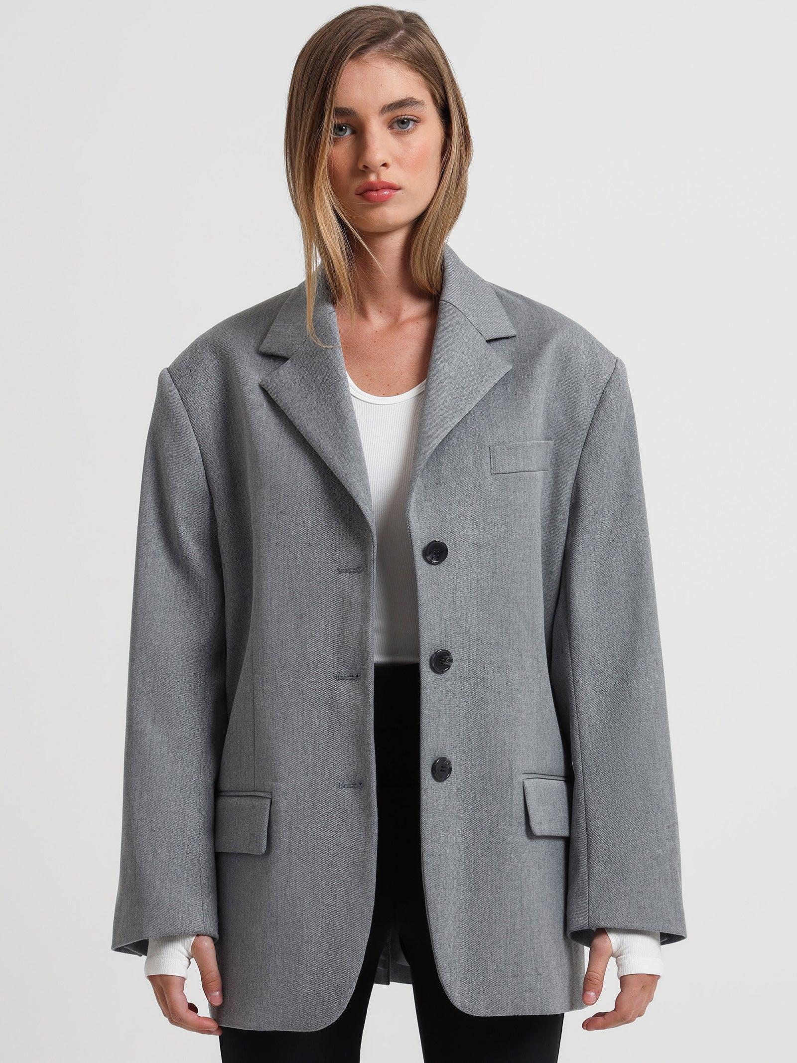 Gabe Oversized Blazer in Dove Grey