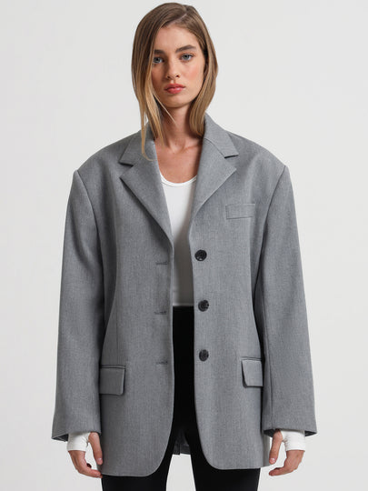 Gabe Oversized Blazer in Dove Grey