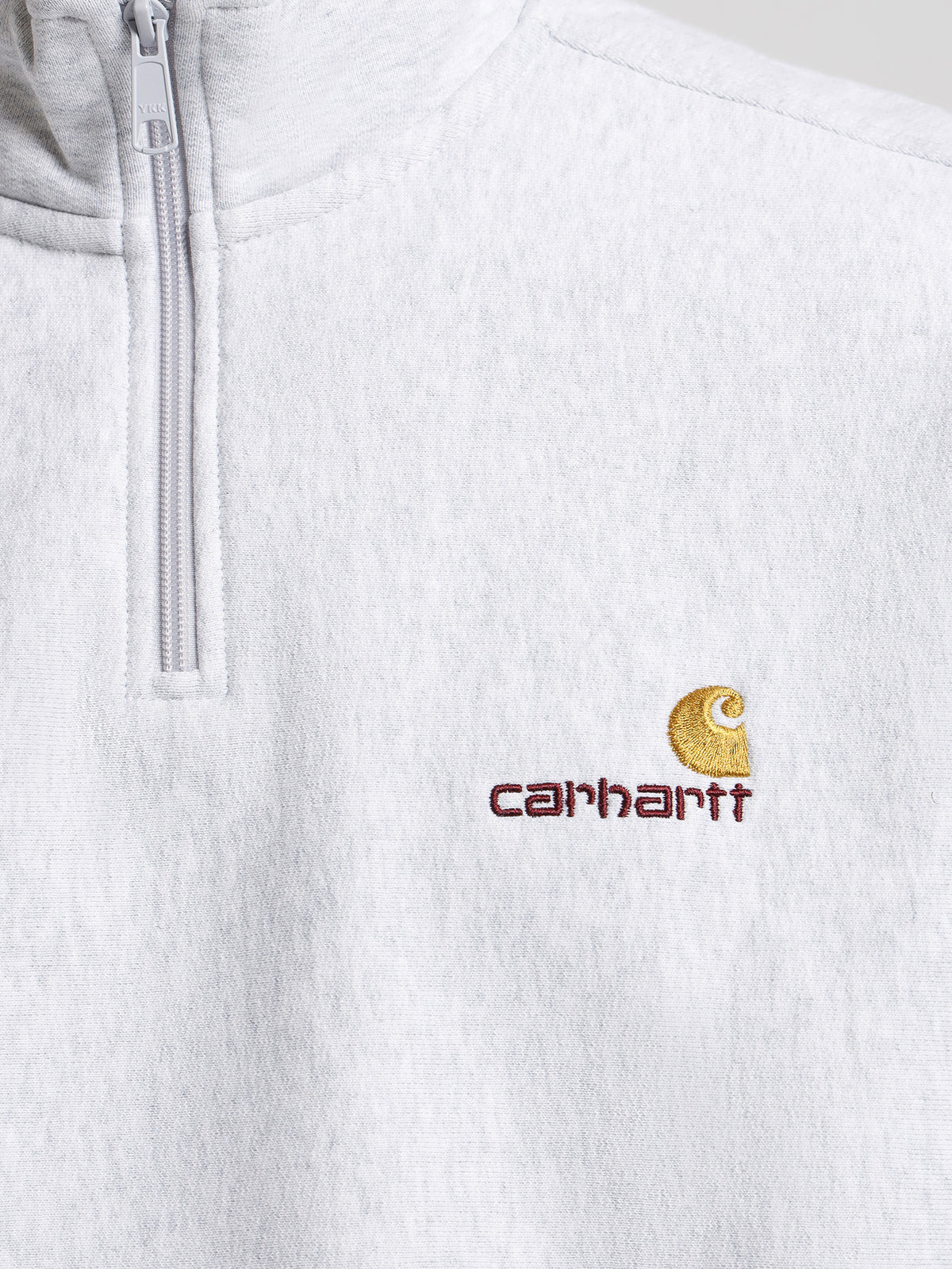 Carhartt Wip Half Zip American Zip Sweat in Ash Heather Grey | Ash Heather