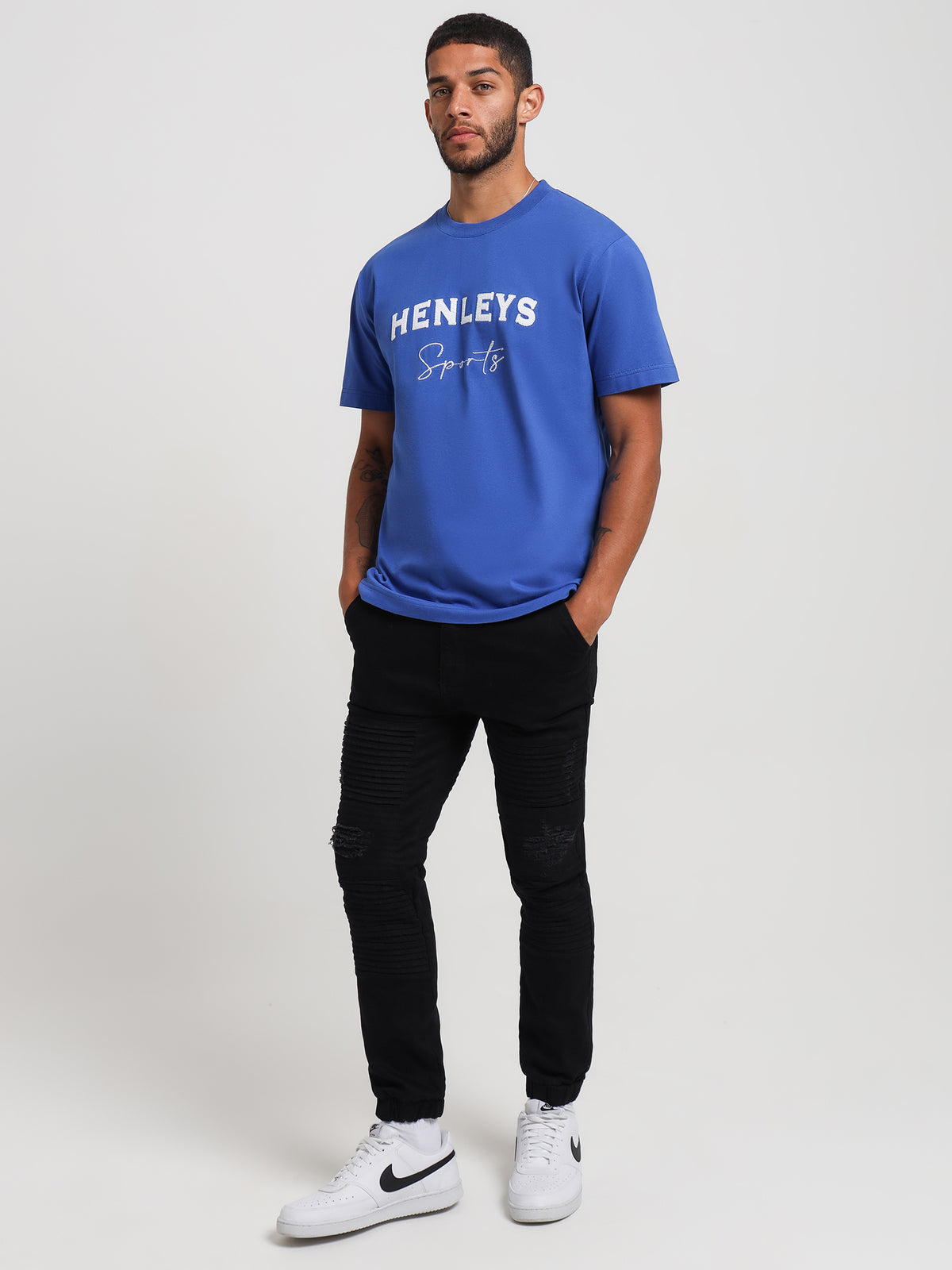 Henleys Club T-Shirt in Sapphire | Sapphire