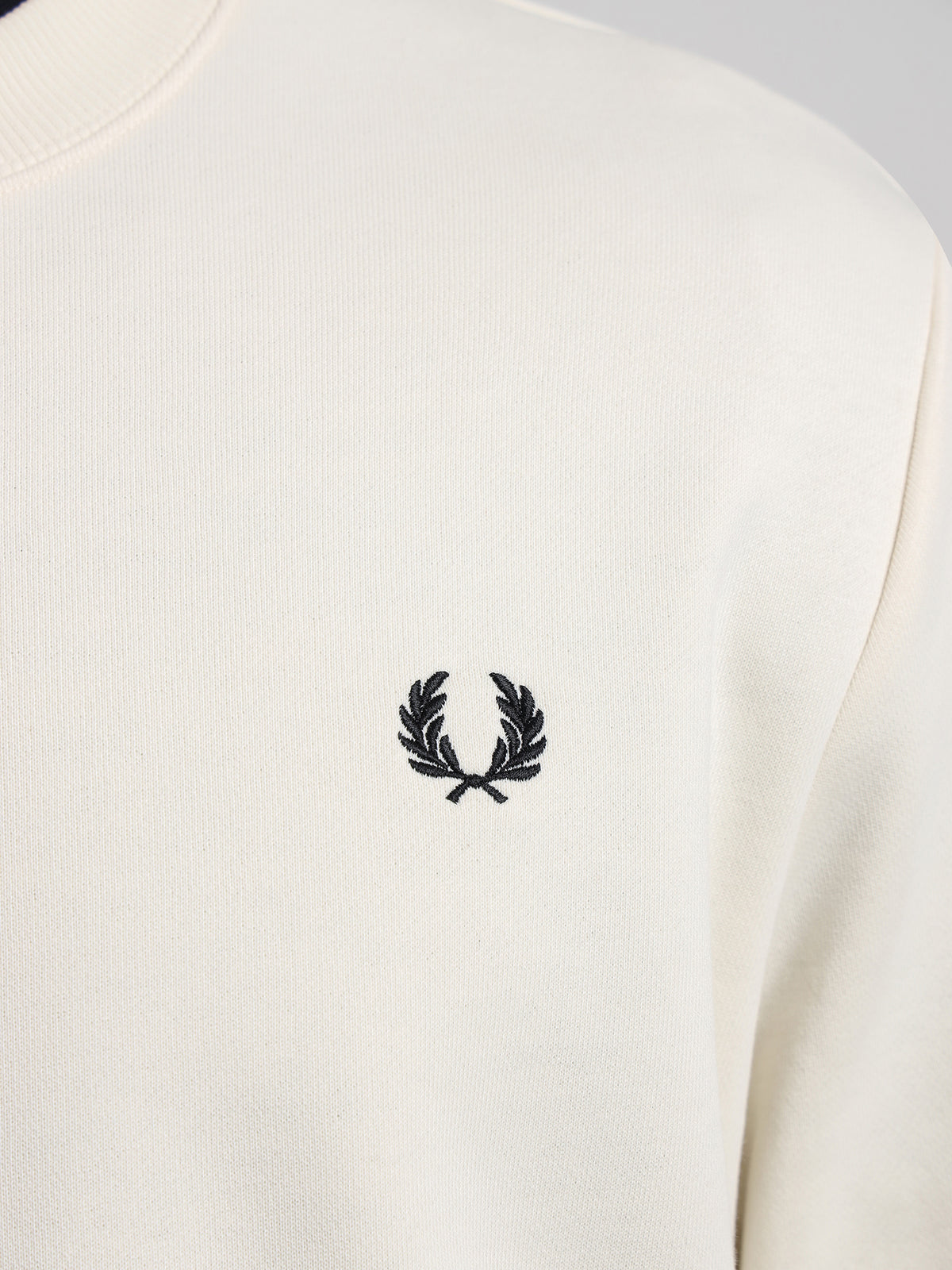 Fred Perry Crew Neck Sweatshirt in Ecru White | Ecru