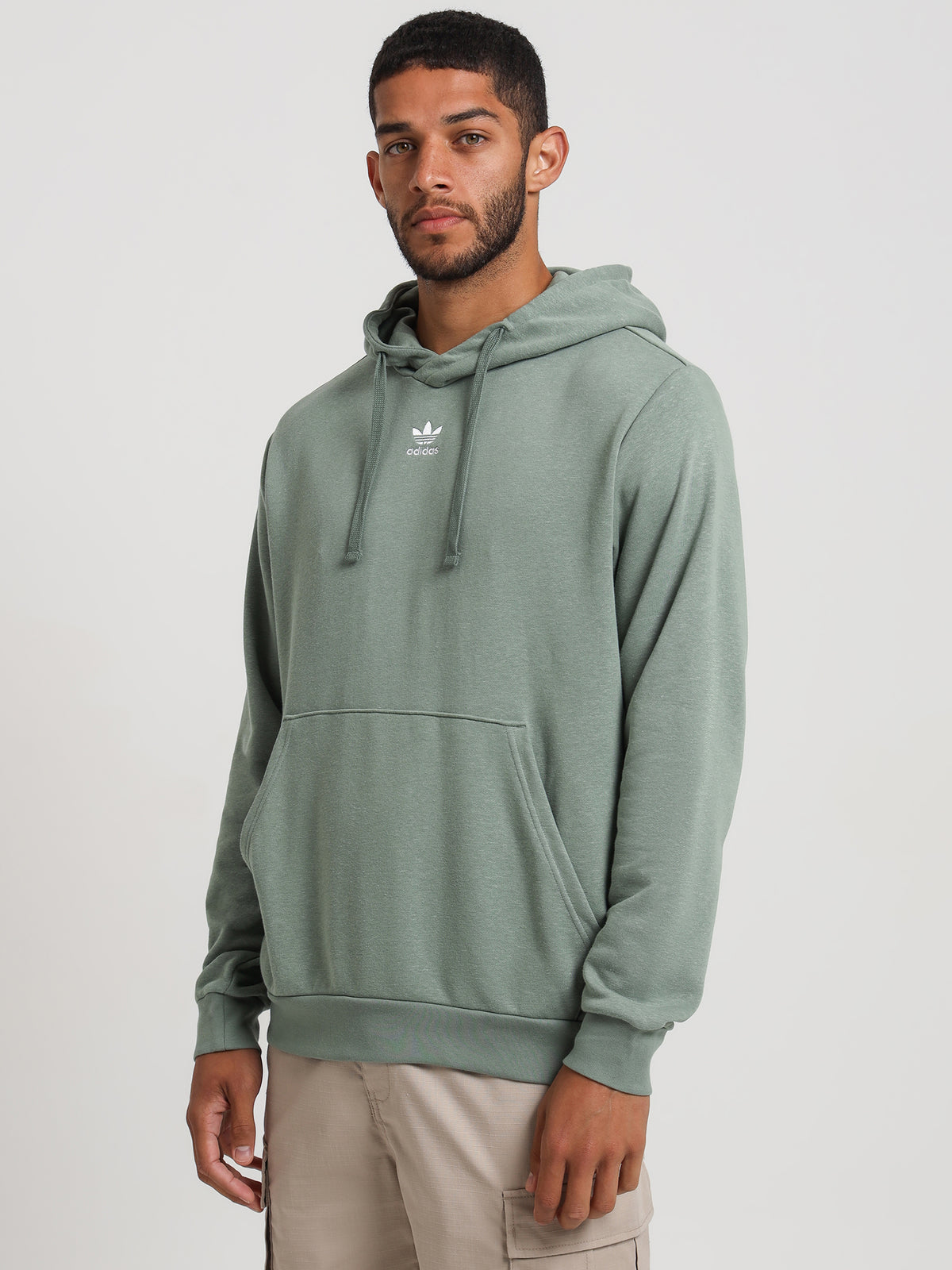 Adidas Essentials + Made With Hemp Hoodie in Silver Green | Silver/Gre