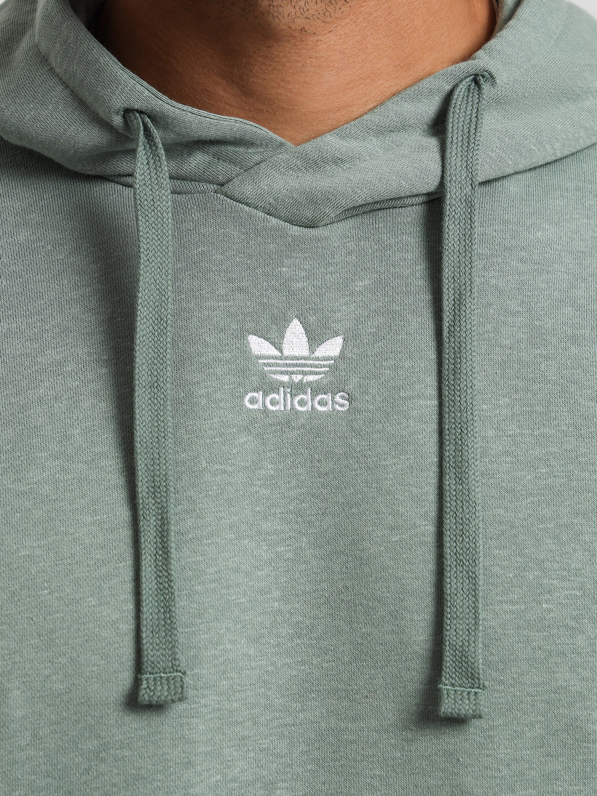 Adidas Essentials + Made With Hemp Hoodie in Silver Green | Silver/Gre