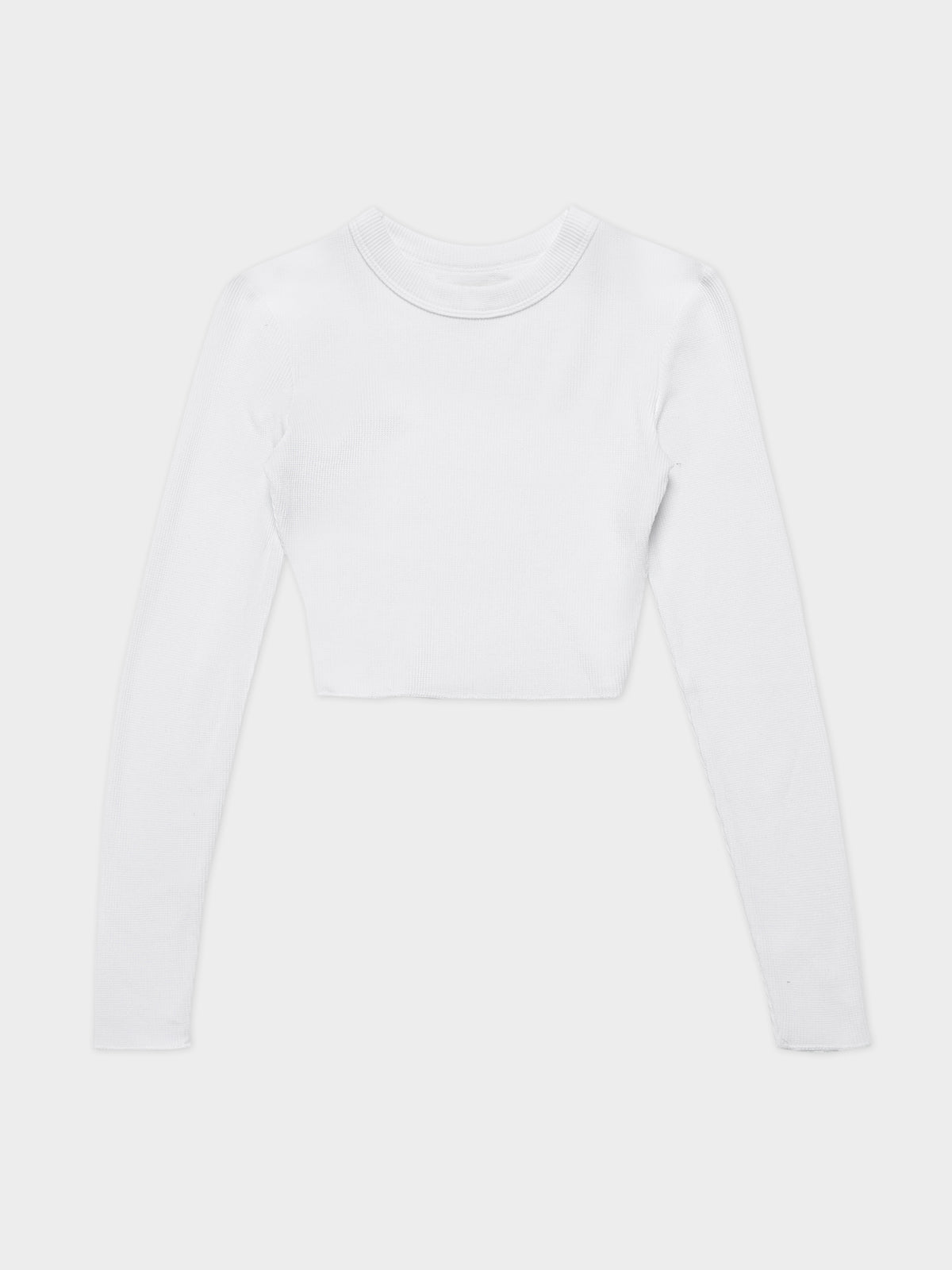 Nude Lucy Essentials Long Sleeve Waffle Top in White | White