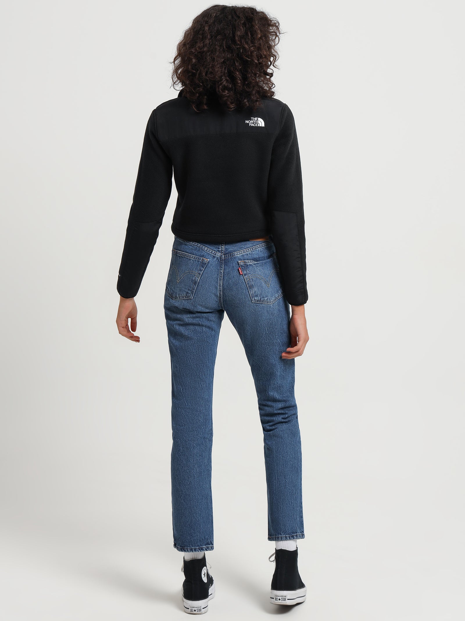 Denali Fleece Cropped Pullover in Black