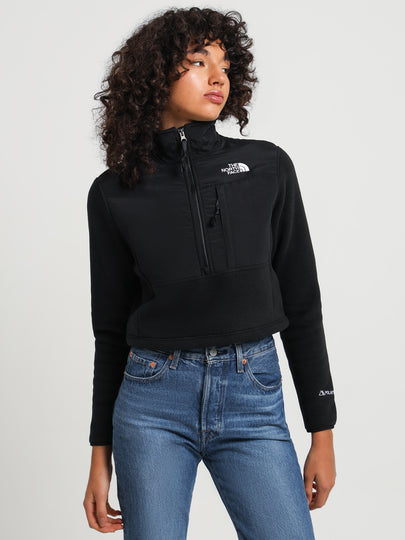 Denali Fleece Cropped Pullover in Black