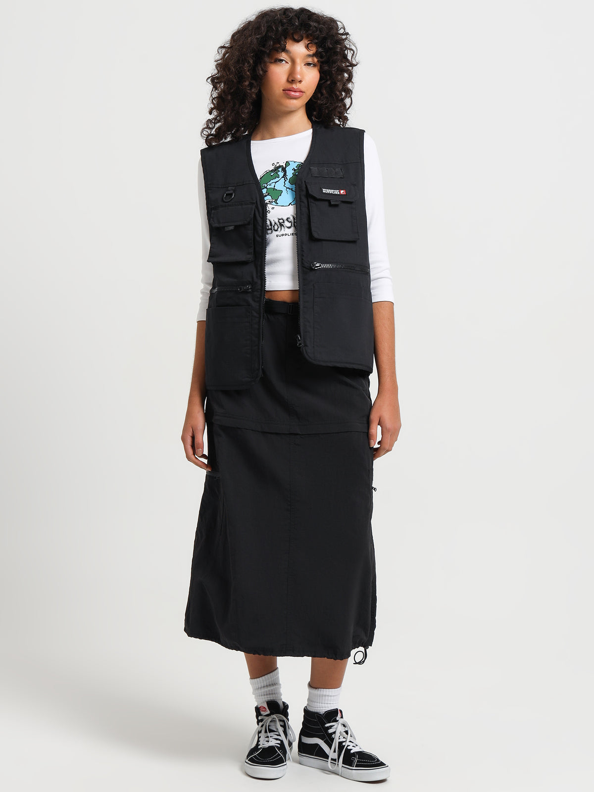 Worship Cargo Maxi Skirt in Black | Black