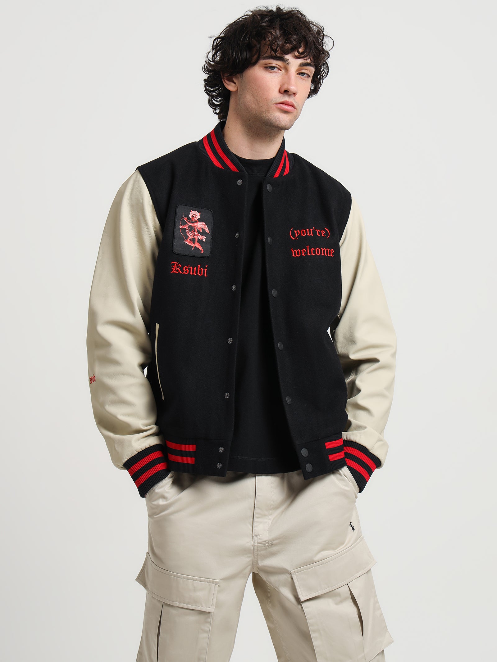 Ksubi Icons Letterman Jacket in Black Black | Glue Store