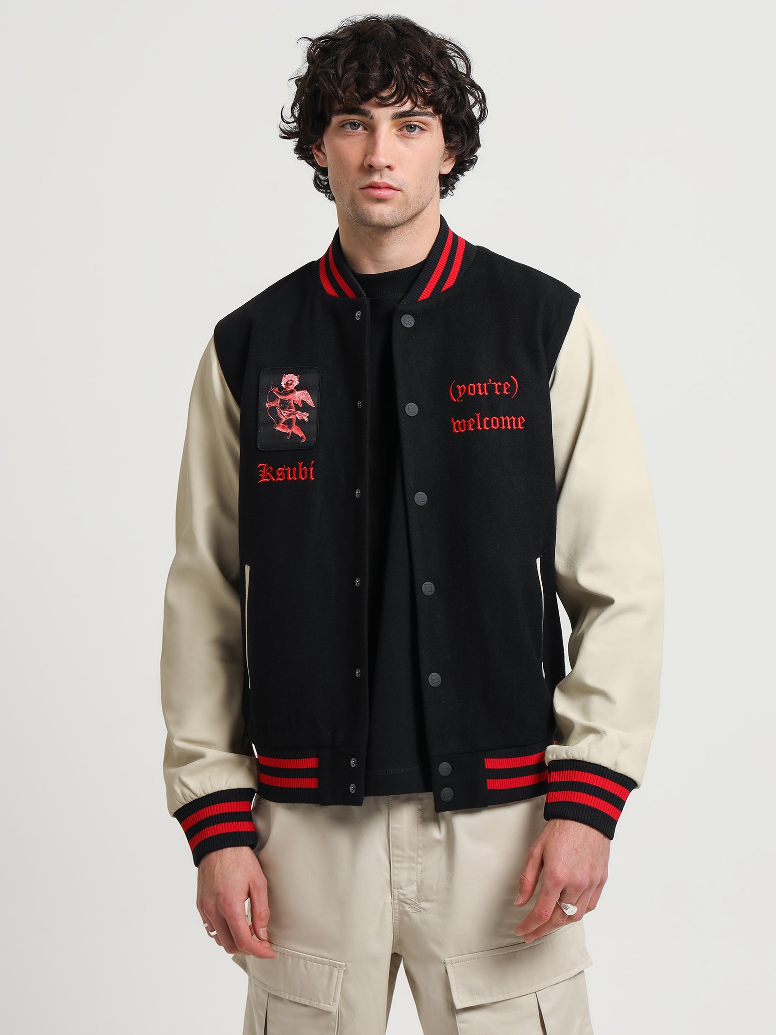 Ksubi Icons Letterman Jacket in Black Black | Glue Store