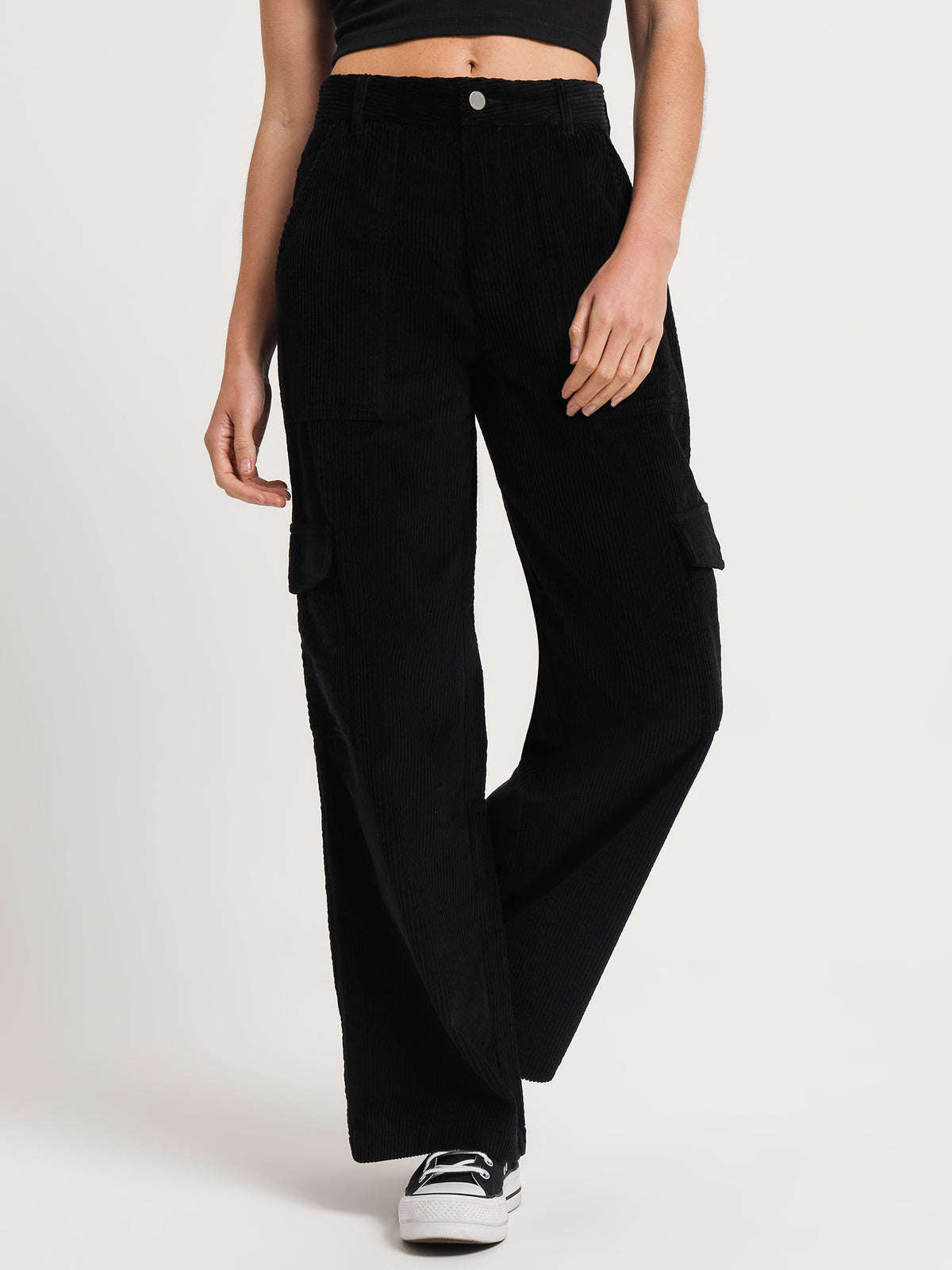 Stussy Cord Carpenter Pants in Black | Black