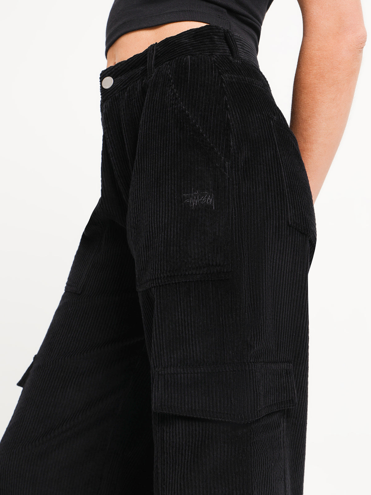 Stussy Cord Carpenter Pants in Black | Black