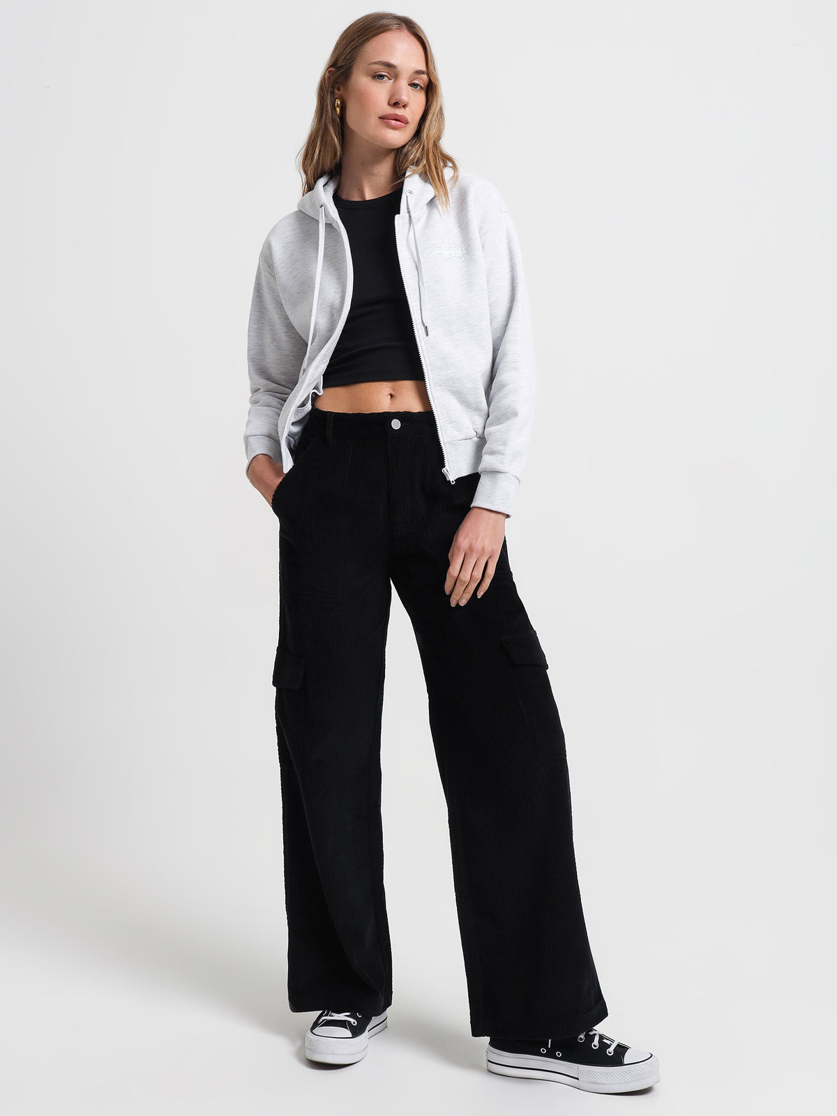 Stussy Cord Carpenter Pants in Black | Black