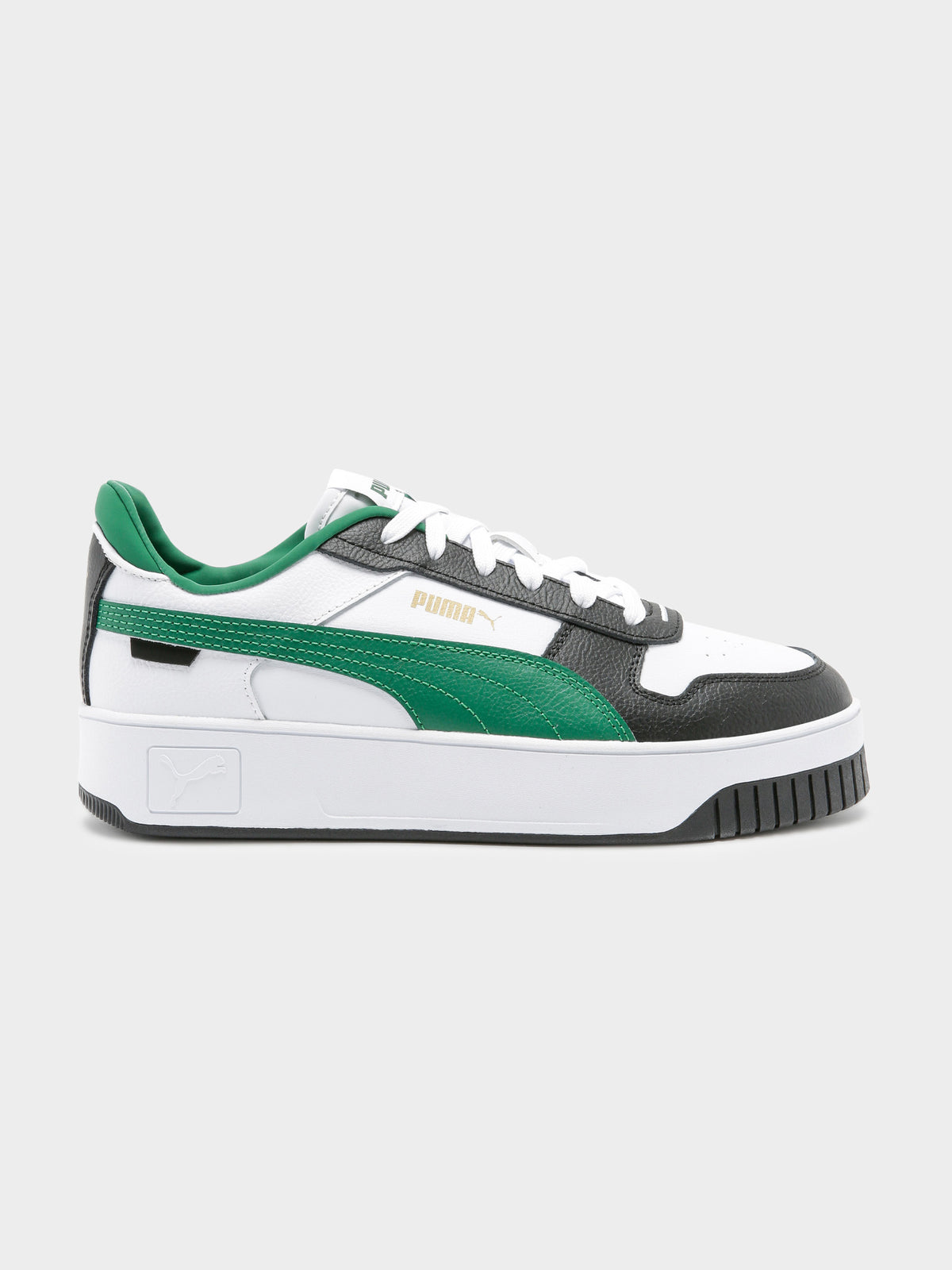 Puma Womens Carina Street Sneakers in White & Black | White/Black