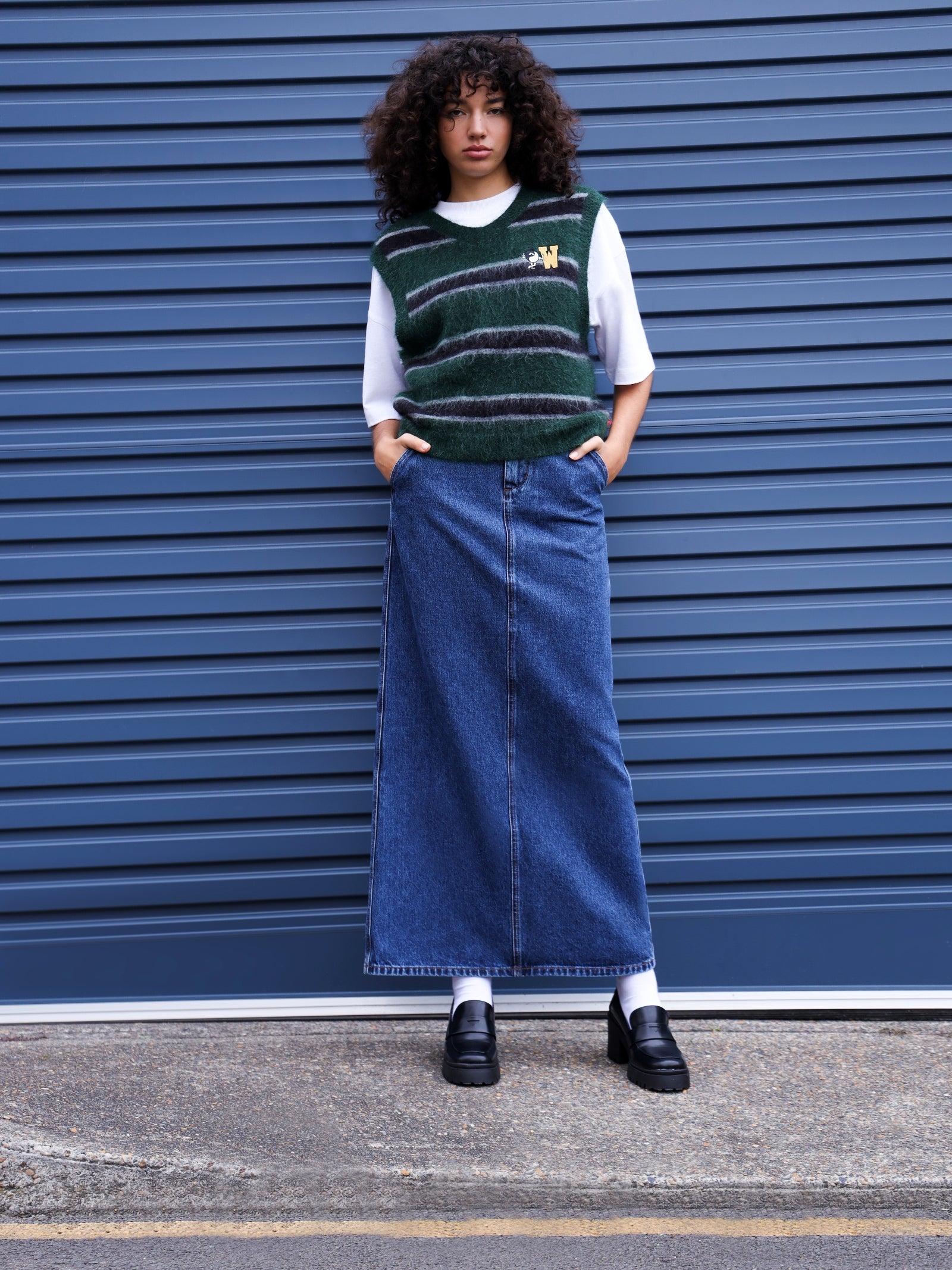 Farrah Mini Skirt - High Waisted A Line Skirt in Black