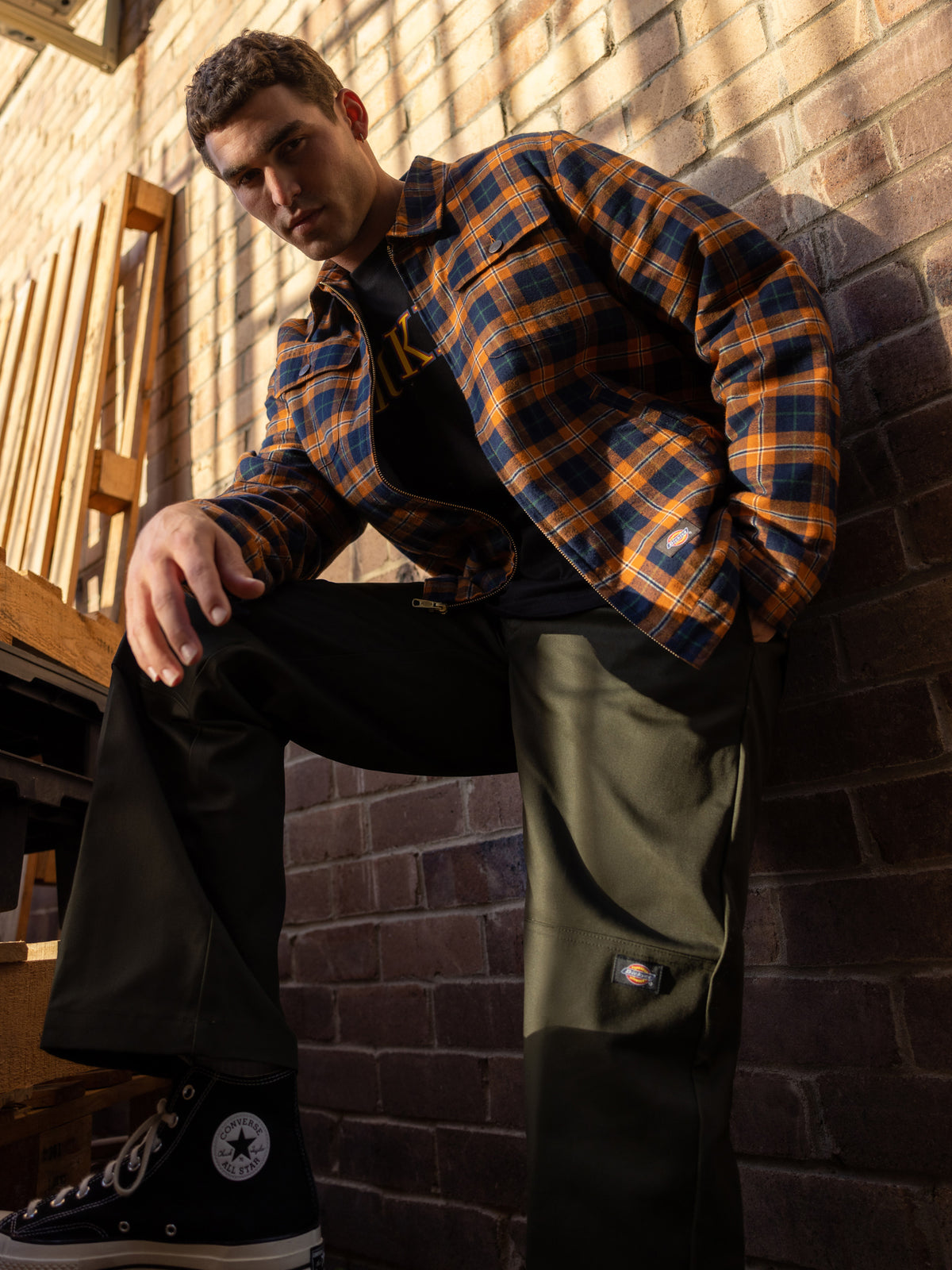 Dickies Alton Plaid Shacket in Brown | Brown