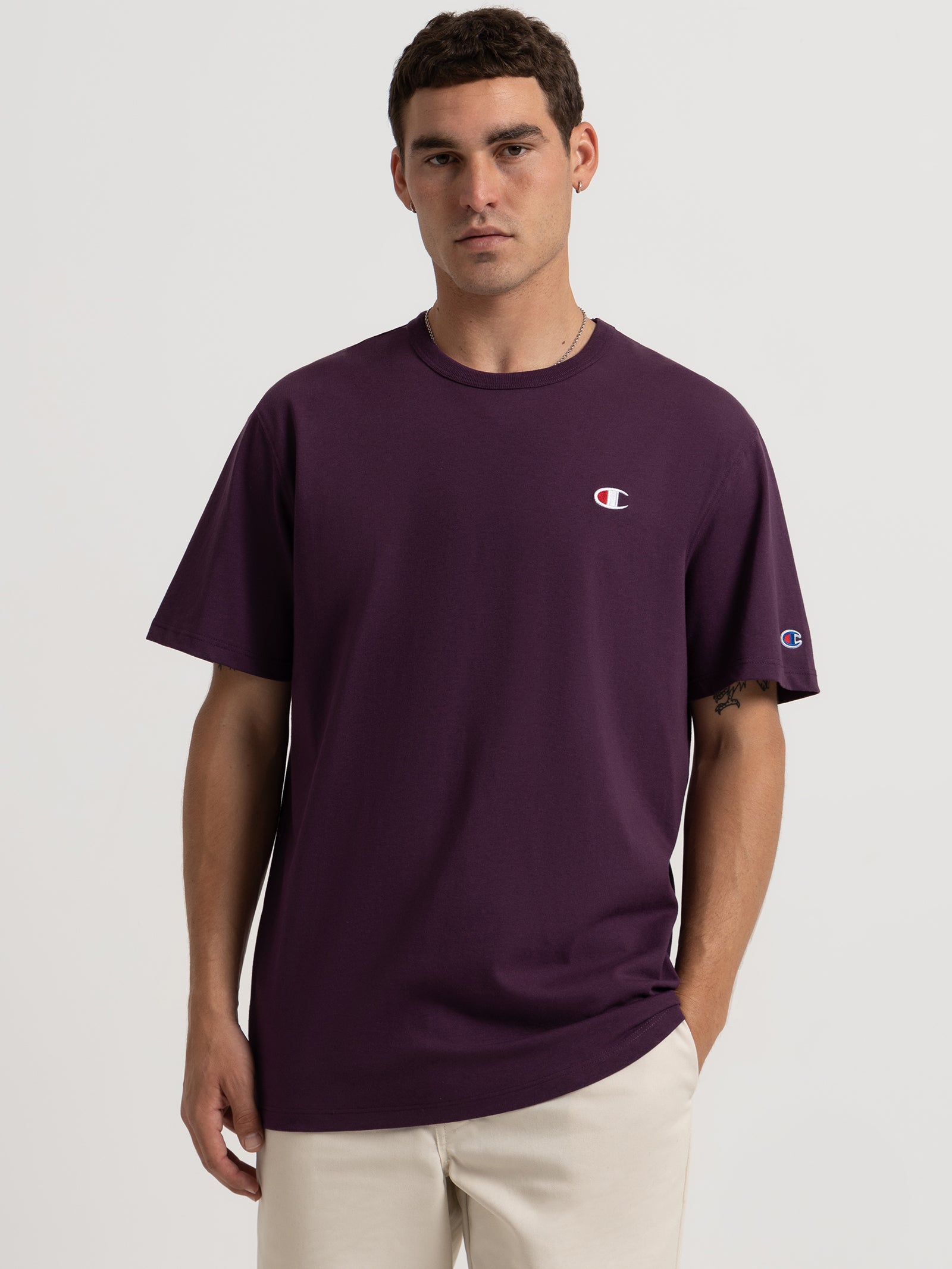 Heritage C Logo T-Shirt in Dark Purple