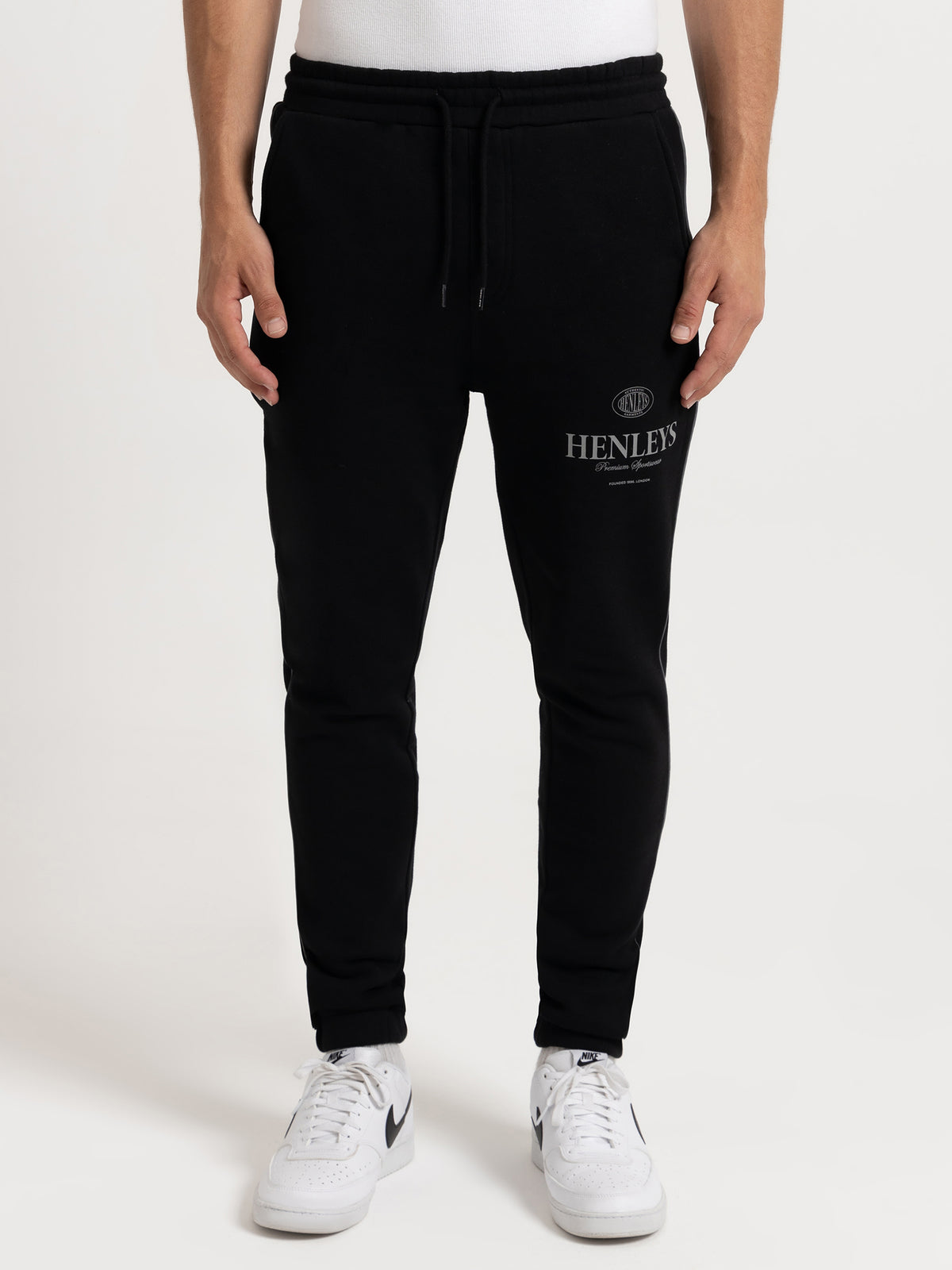 Henleys Varsity Reflective Track Pants in Black | Black