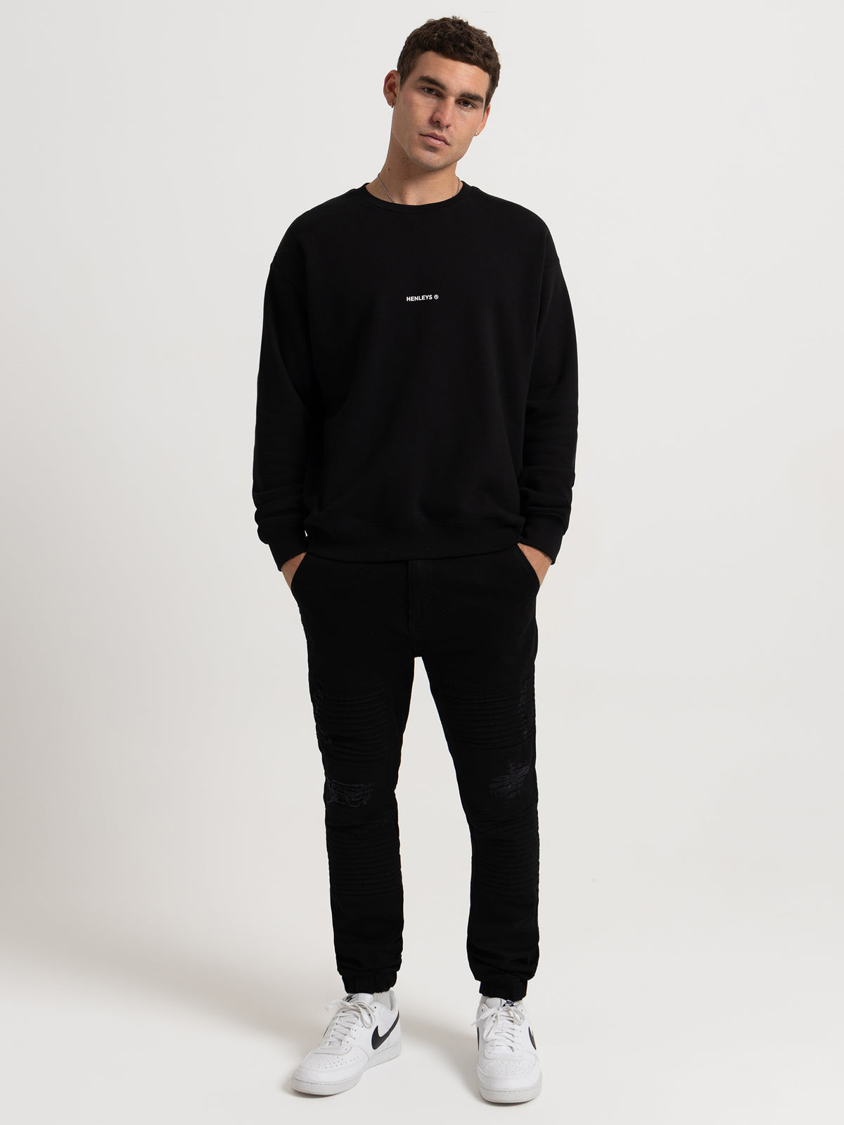 Henleys Team Spirit Crew in Black | Black