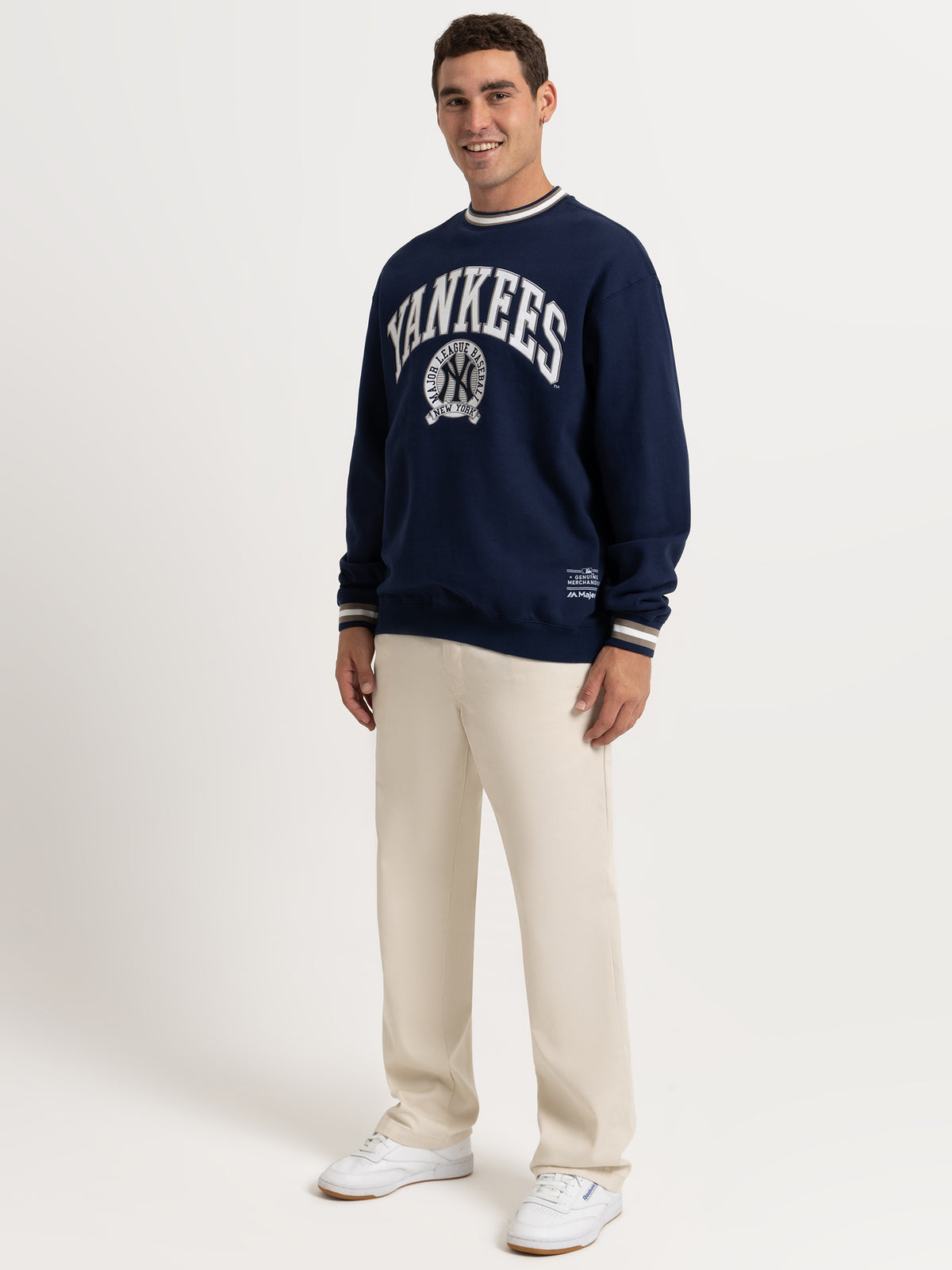 Mitchell & Ness Vintage NY Yankees Graphic Sweater in Midnight Blue | Midnight