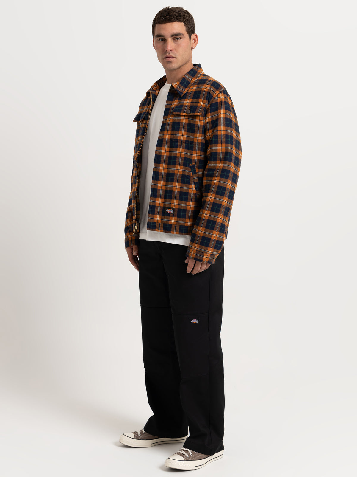 Dickies Alton Plaid Shacket in Brown | Brown