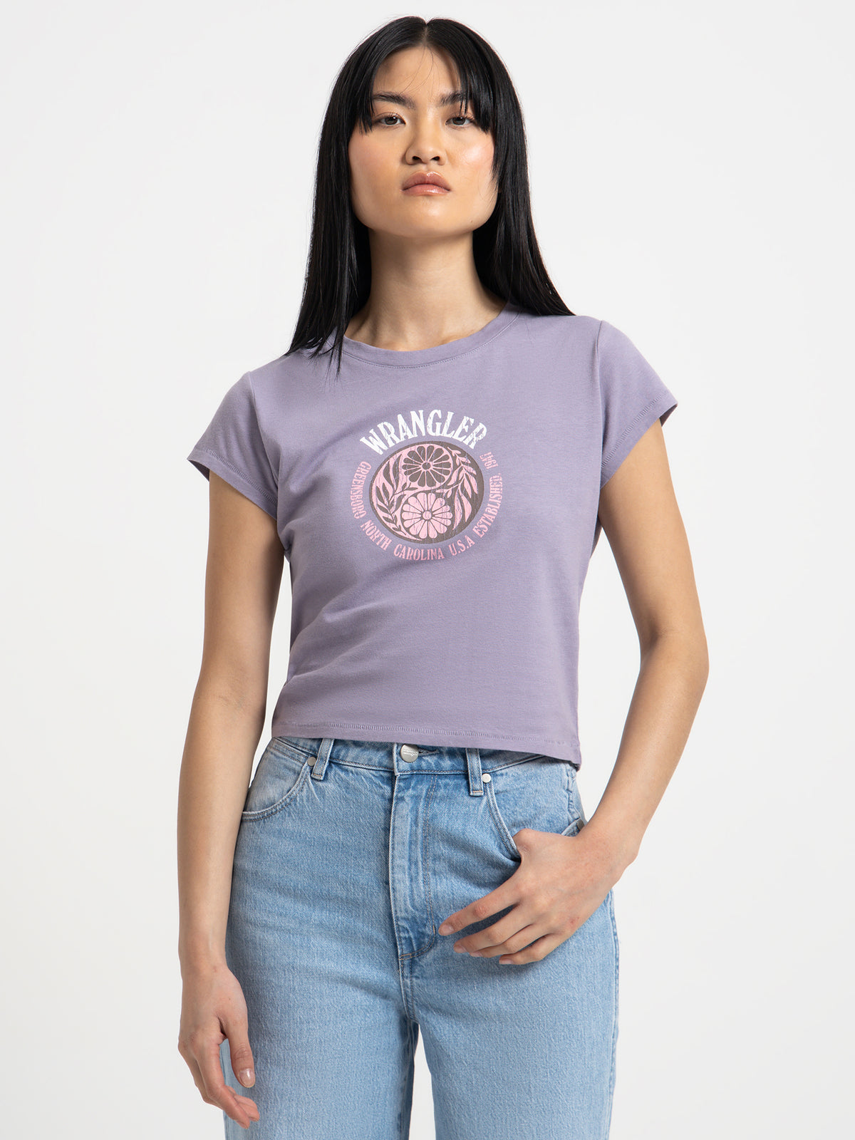 Wrangler Baby Yin & Yang T-Shirt in Lilac | Lilac