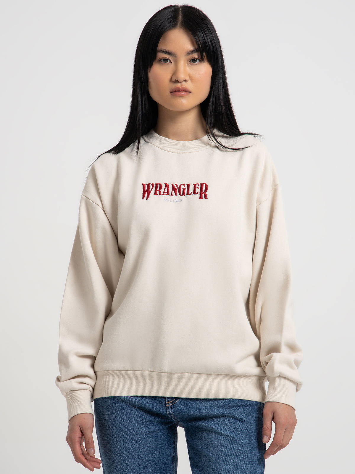 Wrangler Slouch Sweat in Ecru | Ecru