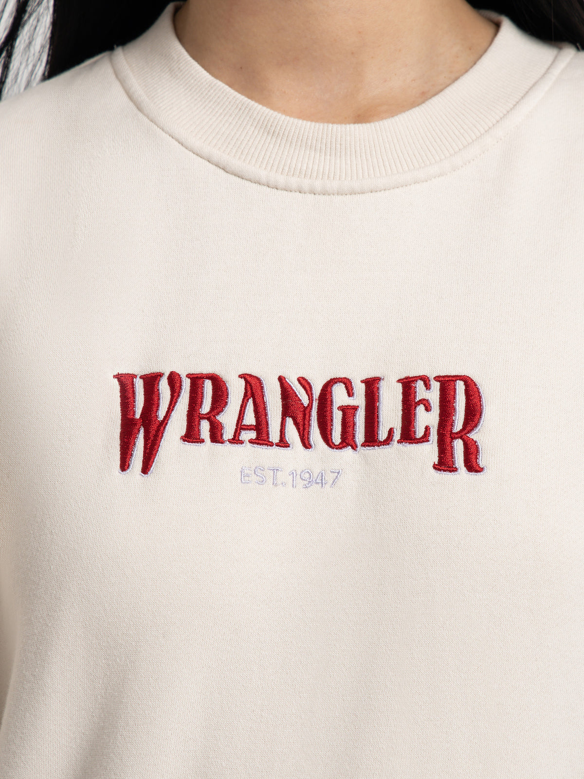 Wrangler Slouch Sweat in Ecru | Ecru