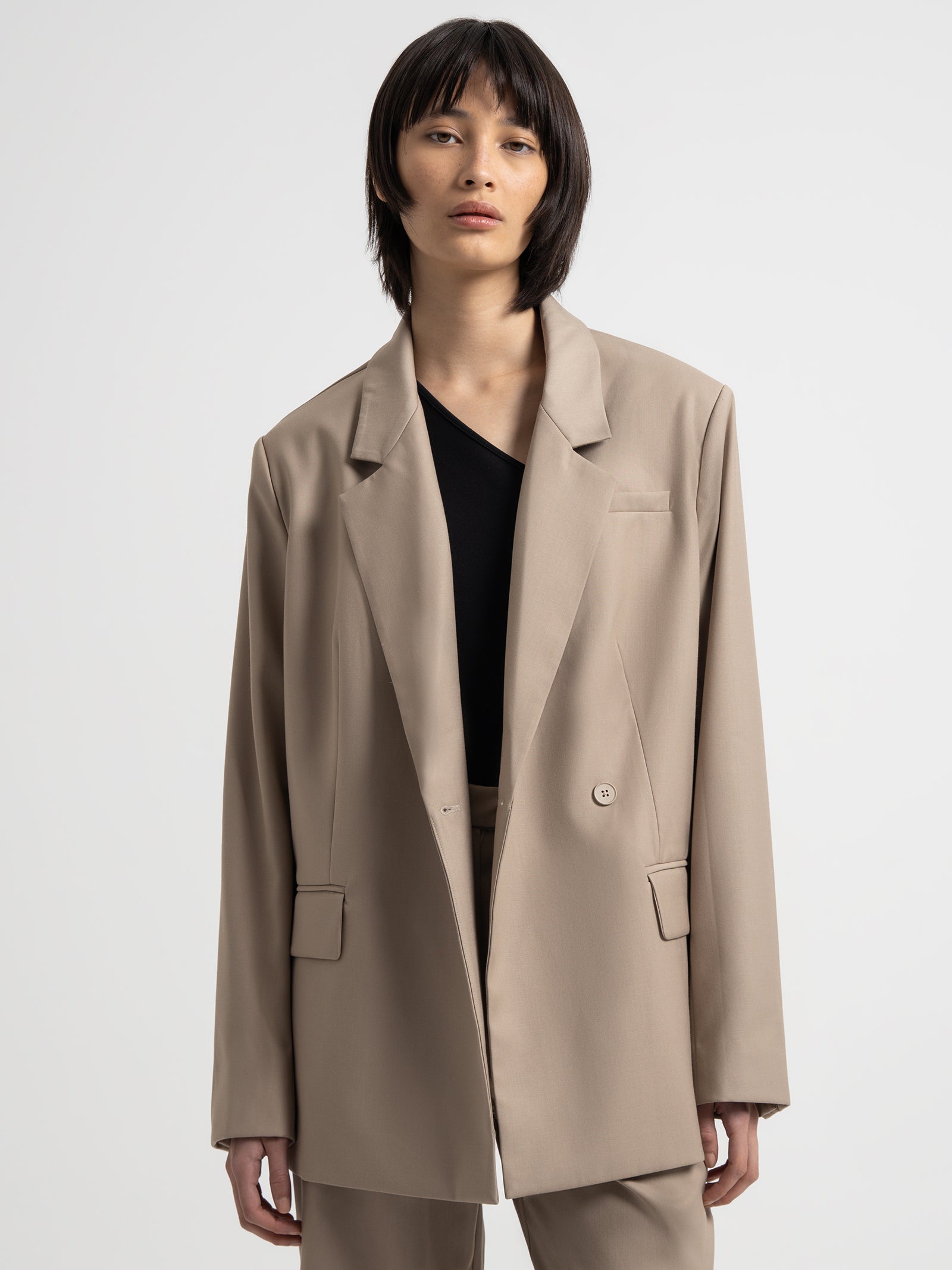 Blake Oversized Blazer in Taupe