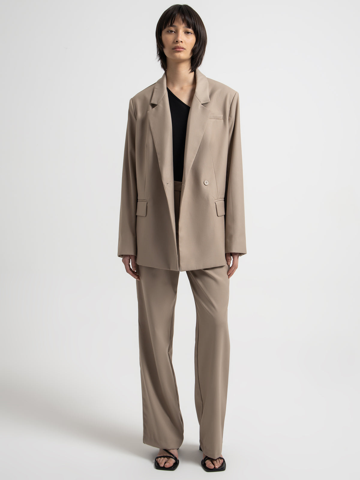 Raef The Label Blake Oversized Blazer in Taupe | Taupe