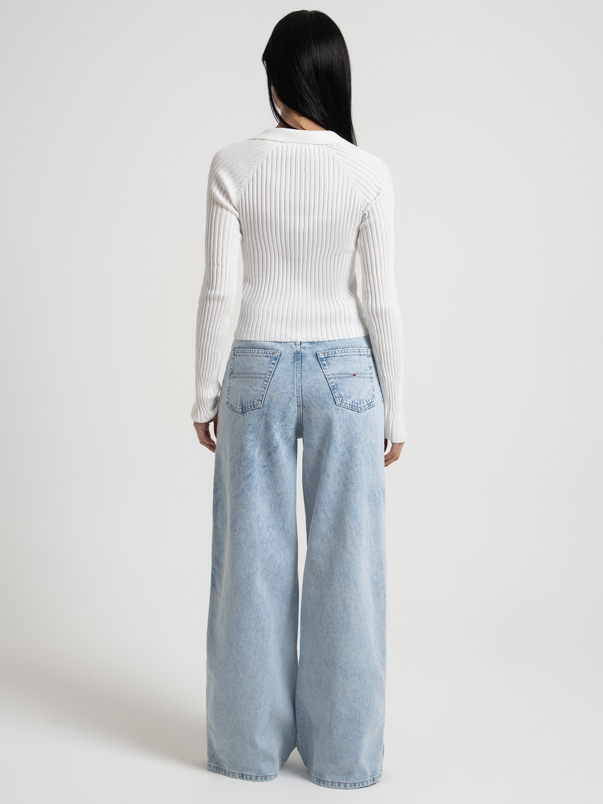 Tommy Hilfiger Claire High-Rise Wide-Leg Recycled Jeans in Denim Light | Denim