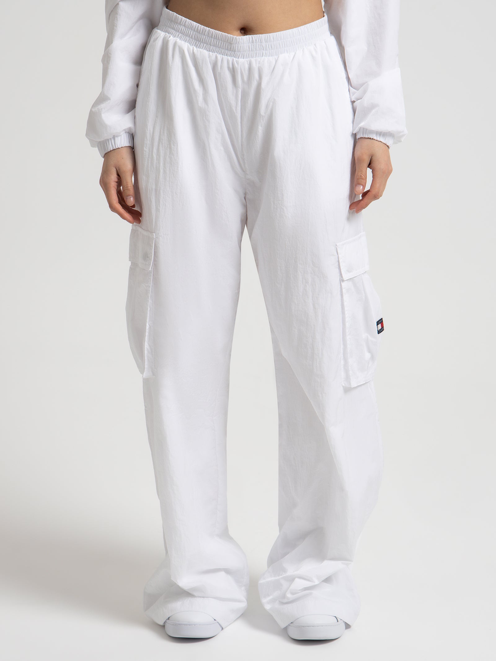 High-rise wide leg cargo sweatpants