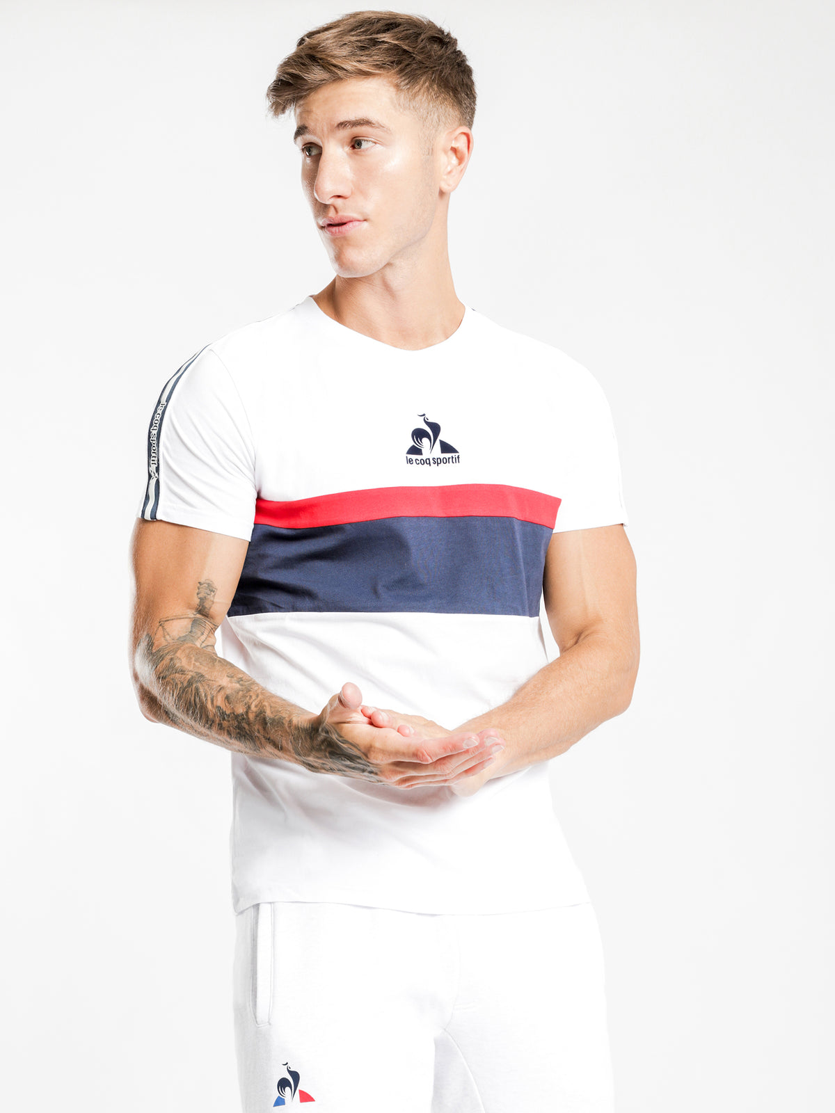 Le Coq Sportif Delroy T-Shirt in White | White