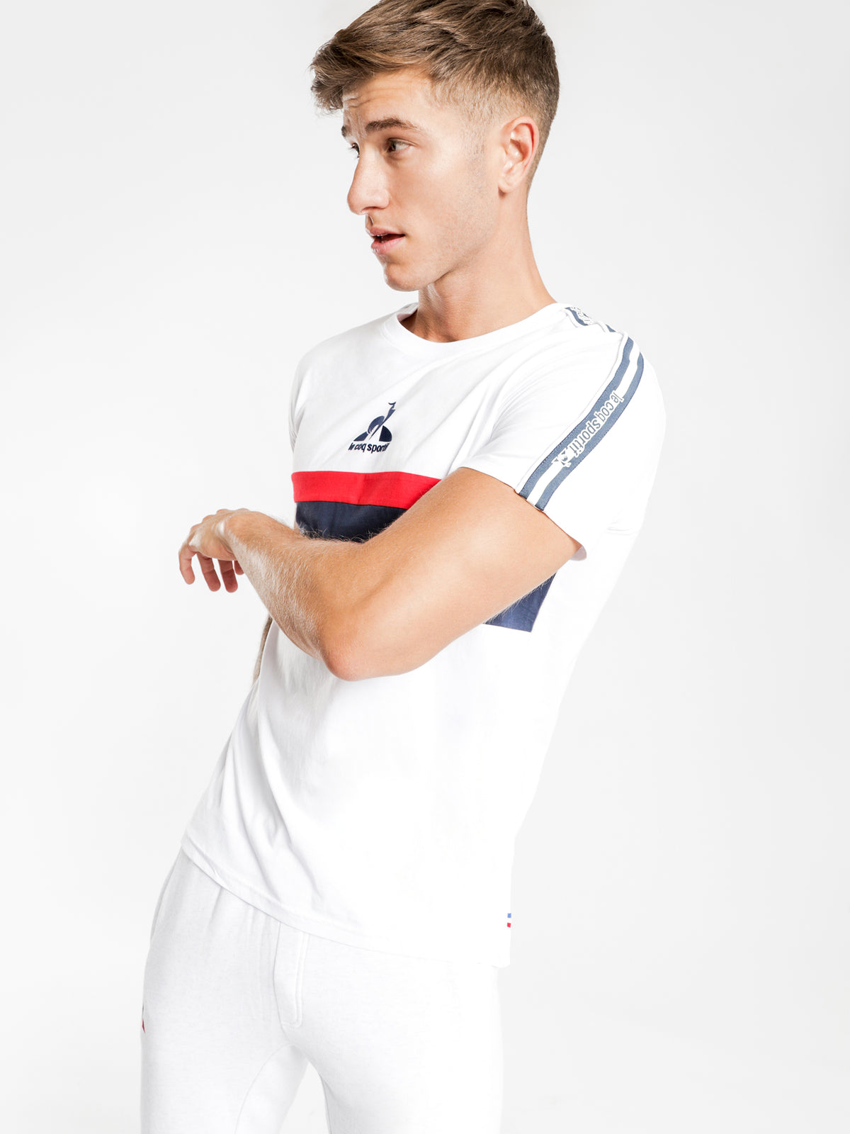 Le Coq Sportif Delroy T-Shirt in White | White