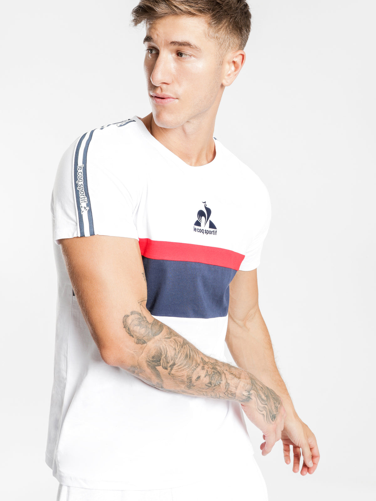 Le Coq Sportif Delroy T-Shirt in White | White