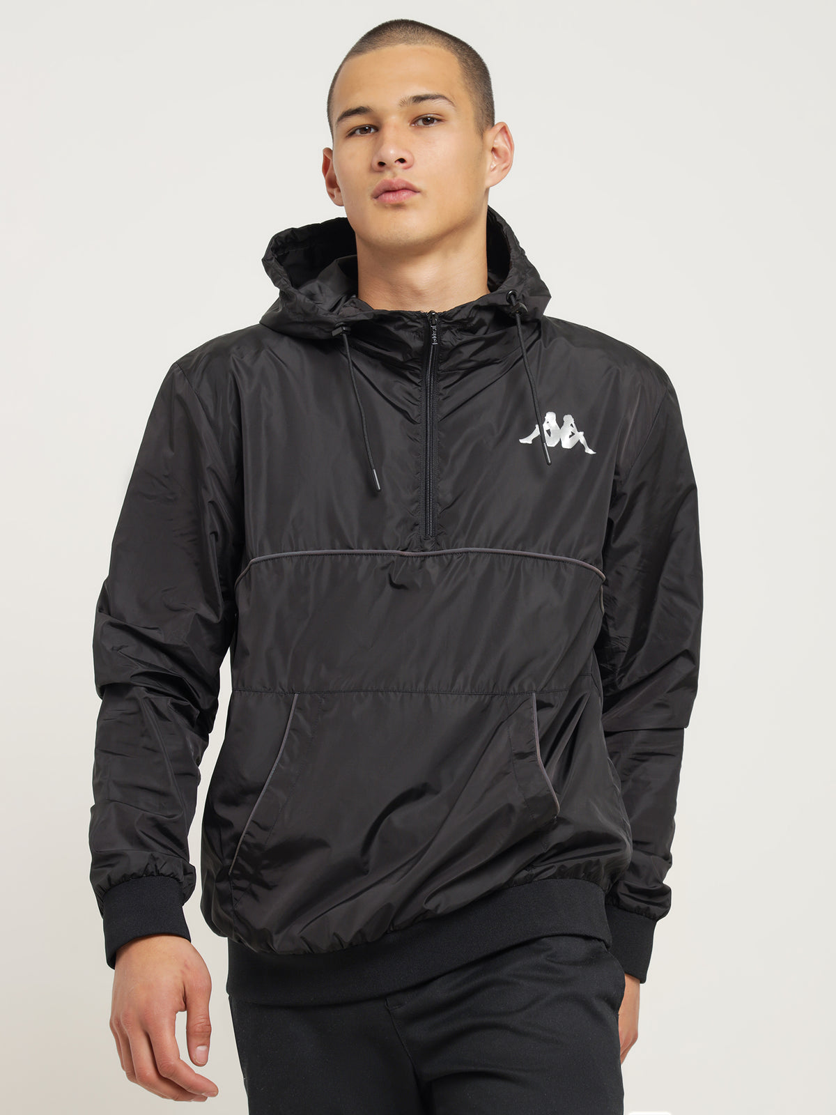 Kappa Authentic Futur Hoodie in Black | A01 Black - Grey Silver