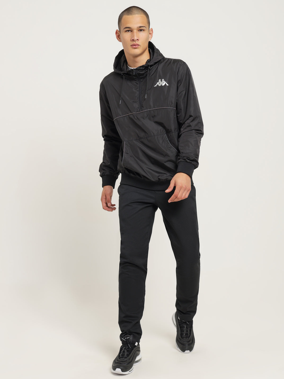 Kappa Authentic Futur Hoodie in Black | A01 Black - Grey Silver