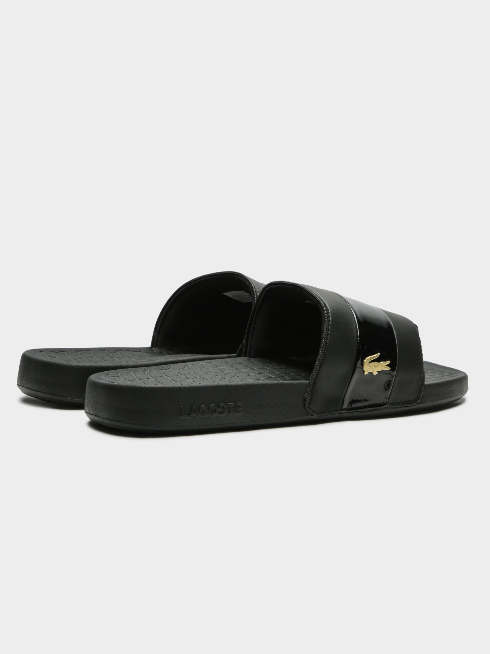 Black and gold online mens slides