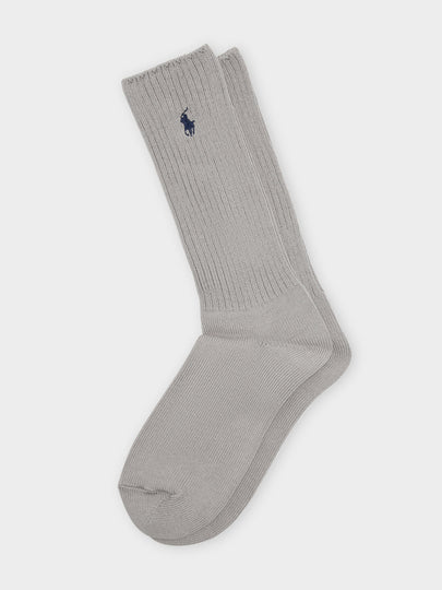 One Pair of Polo Crew Socks in Grey