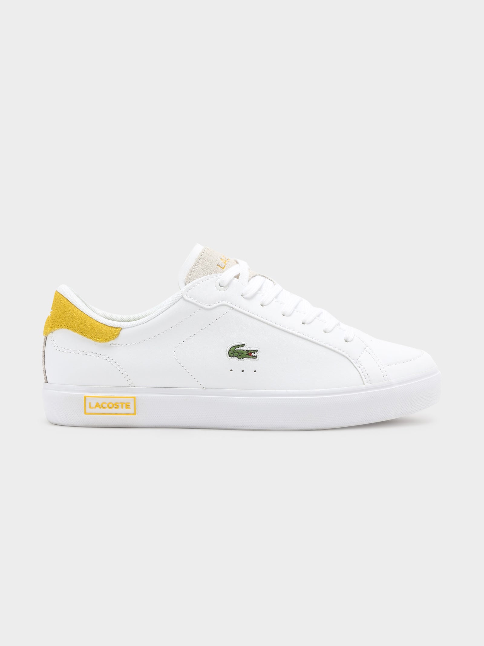 Womens Powercourt 123 Sneakers in White & Yellow - Glue Store