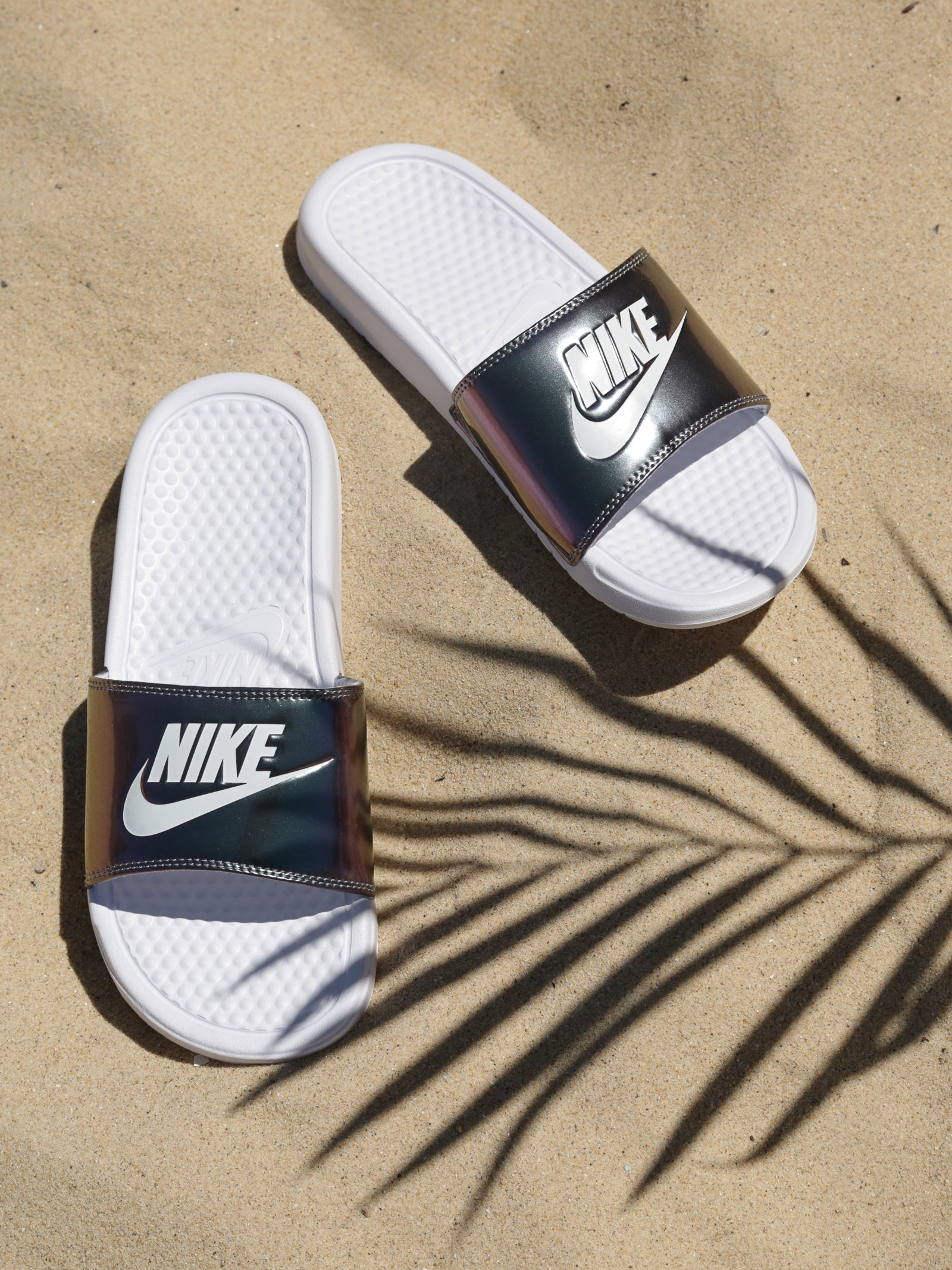 Iridescent discount nike slides