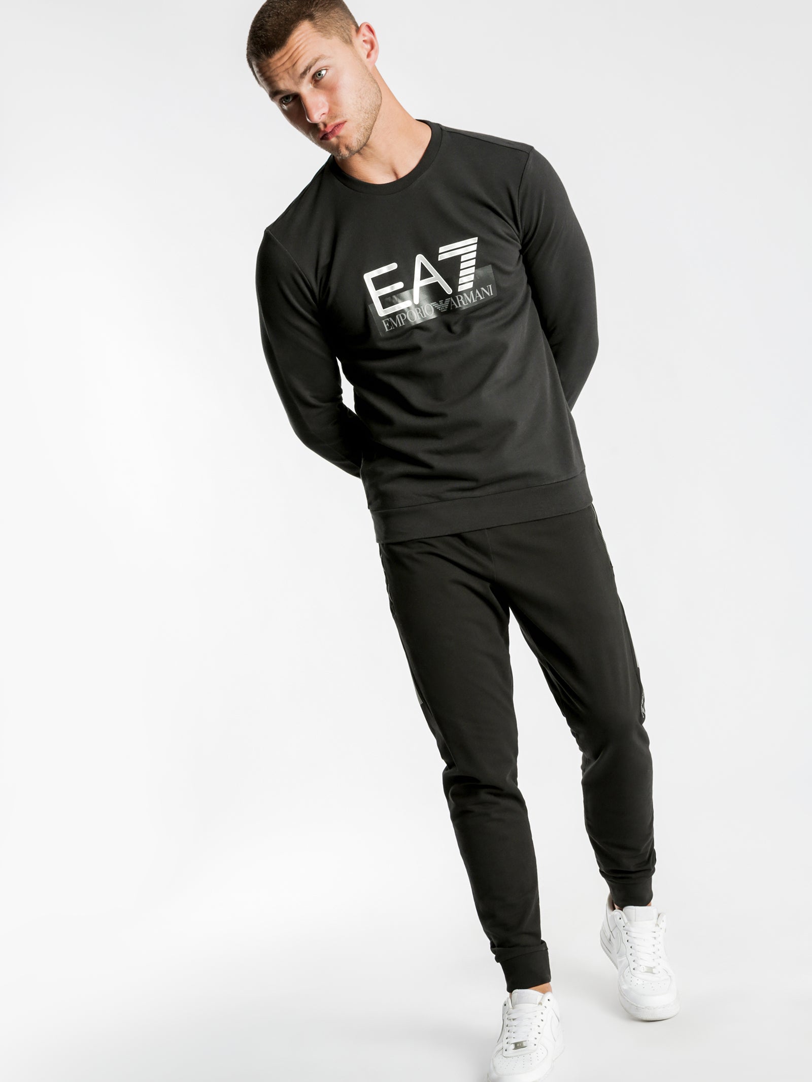 EA7 Large Logo Sweatshirt in Black