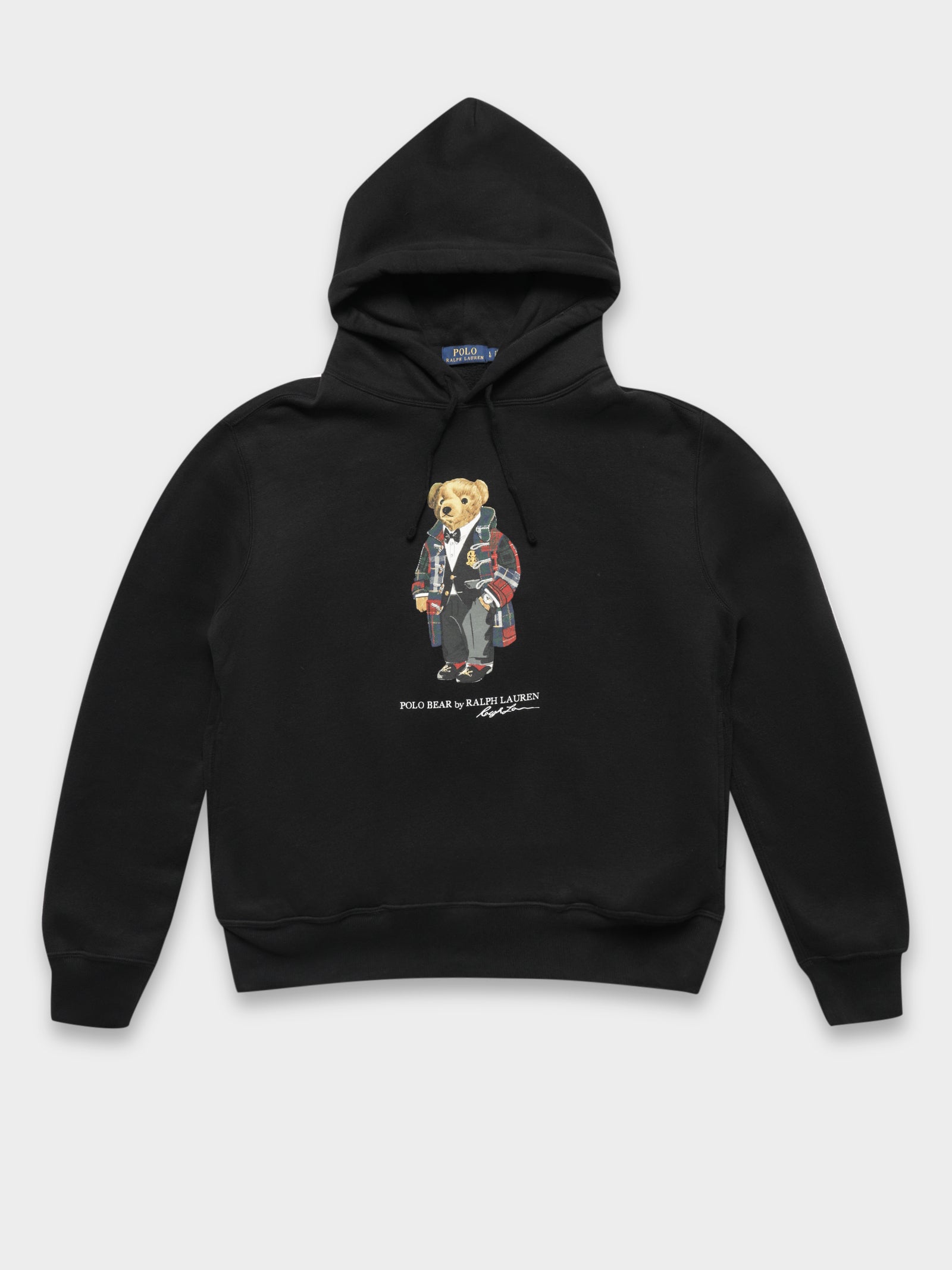 Polo Bear Fleece Hoodie in Black