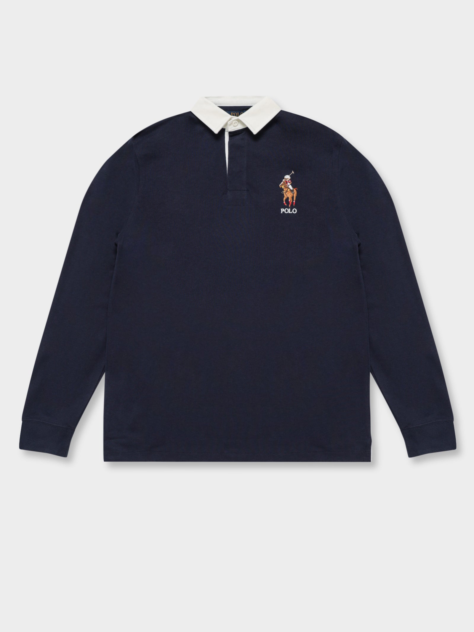 Polo Bear and Big Pony Rugby Shirt in Navy