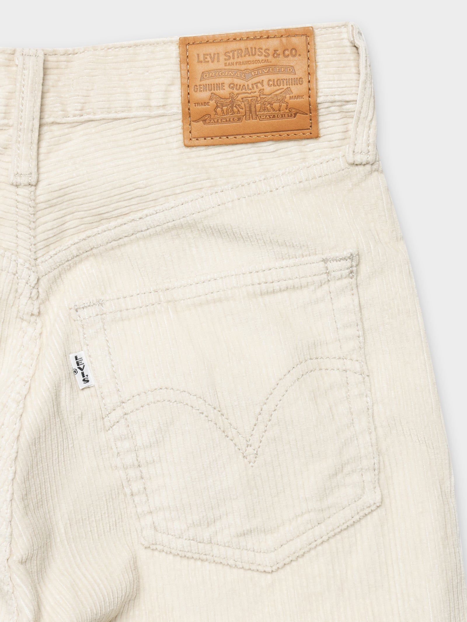 Ribcage Straight Ankle Corduroy Pants in Sandshell Wide Wale