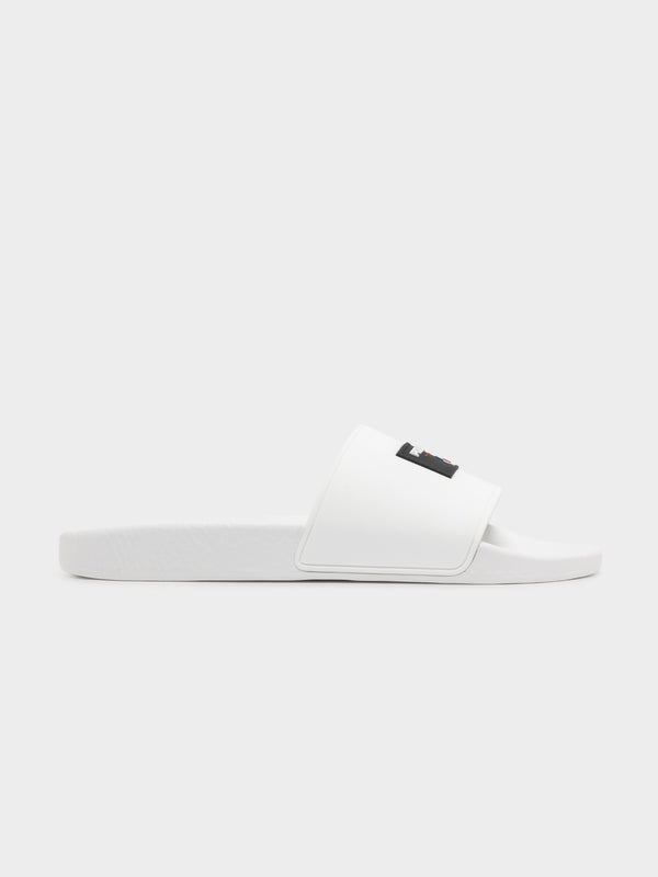 Polo ralph lauren Mens Polo Sport Slides in White White | Glue Store