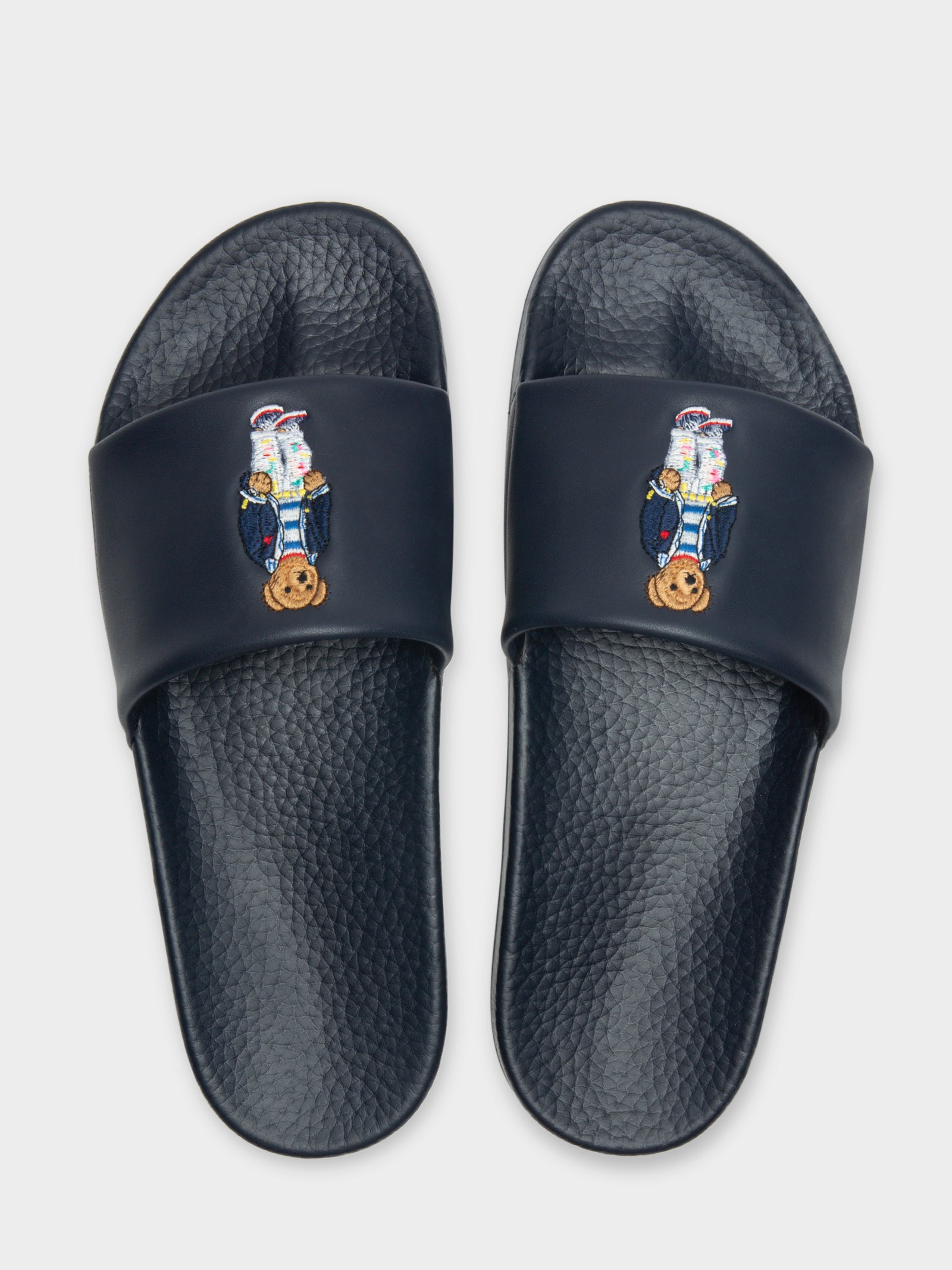 Mens Polo Bear Slides in Navy Blue Glue Store