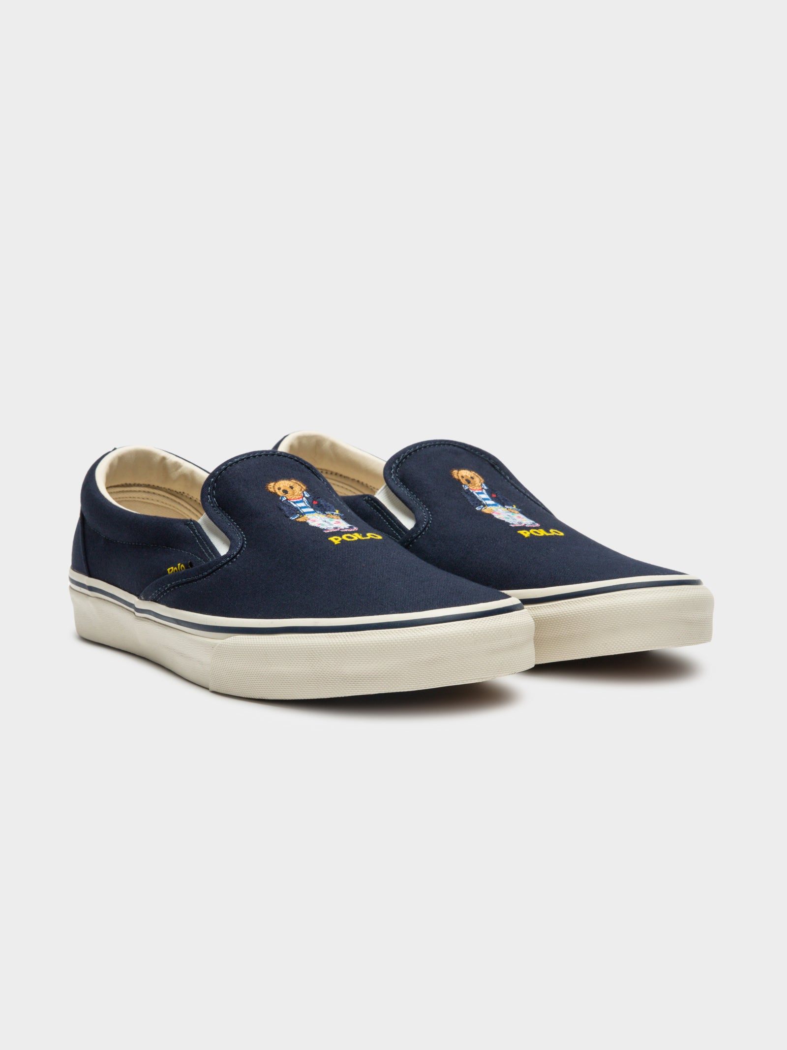 Mens Keaton Polo Bear Slip-On Sneakers in Navy Blue