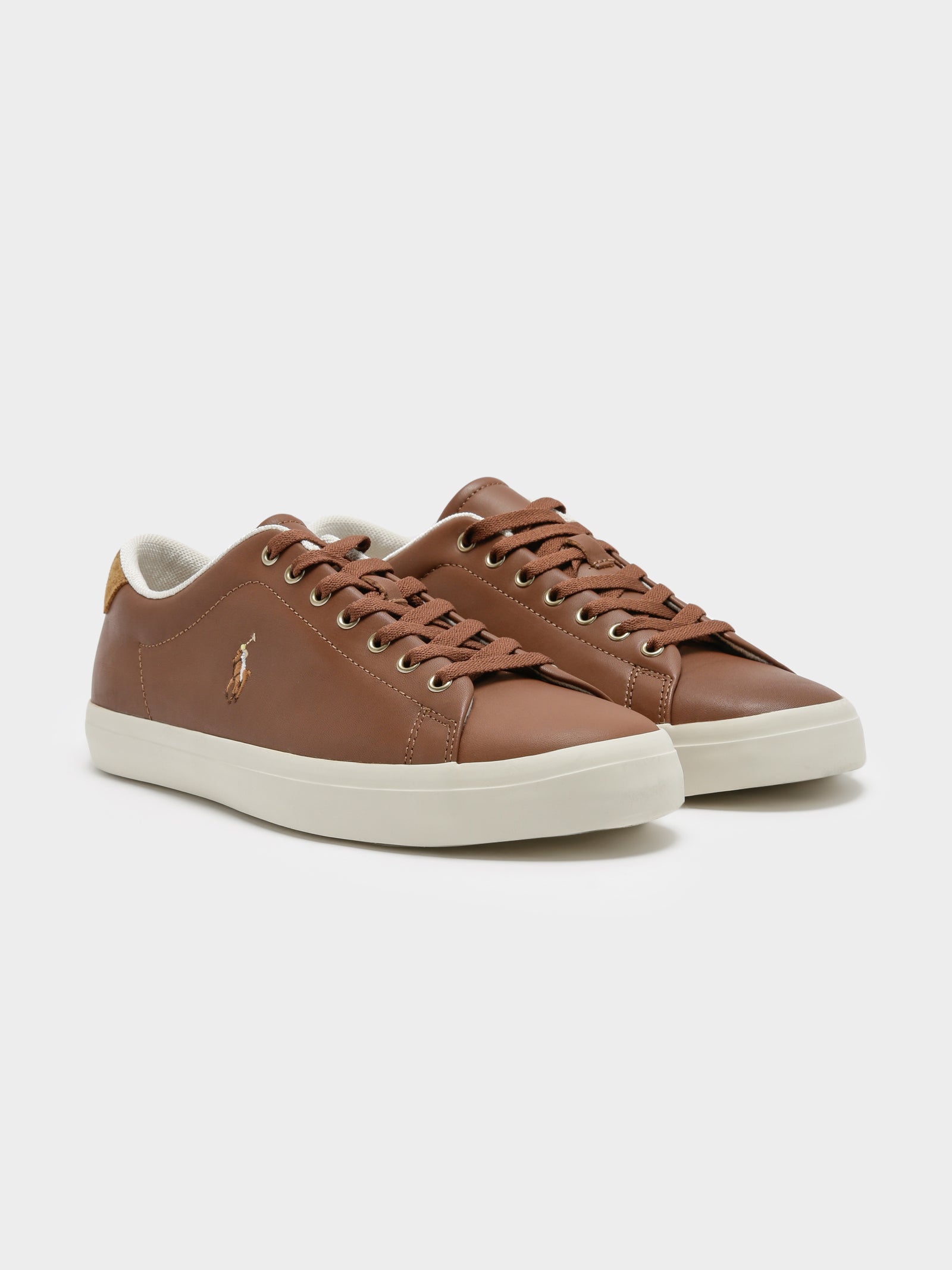 Mens Longwood Vulcanized Leather Sneakers in Tan