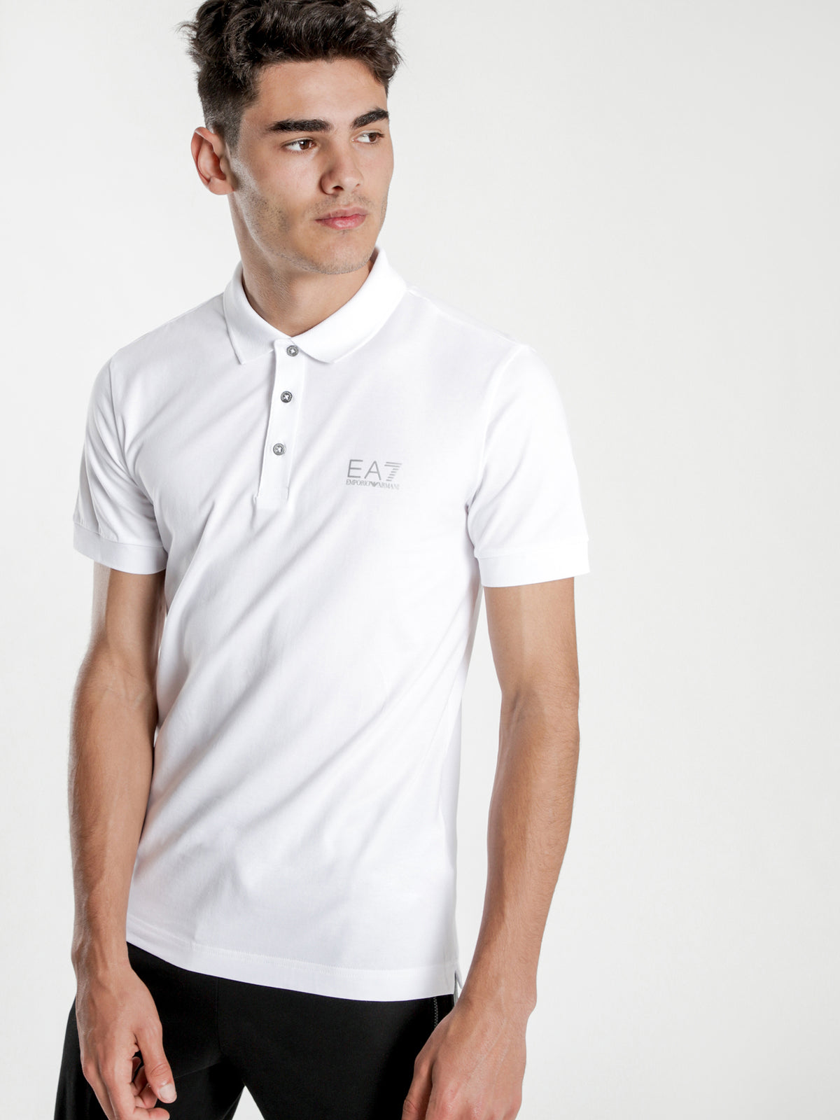 Ea7 EA7 Small Logo Polo Shirt in White | S