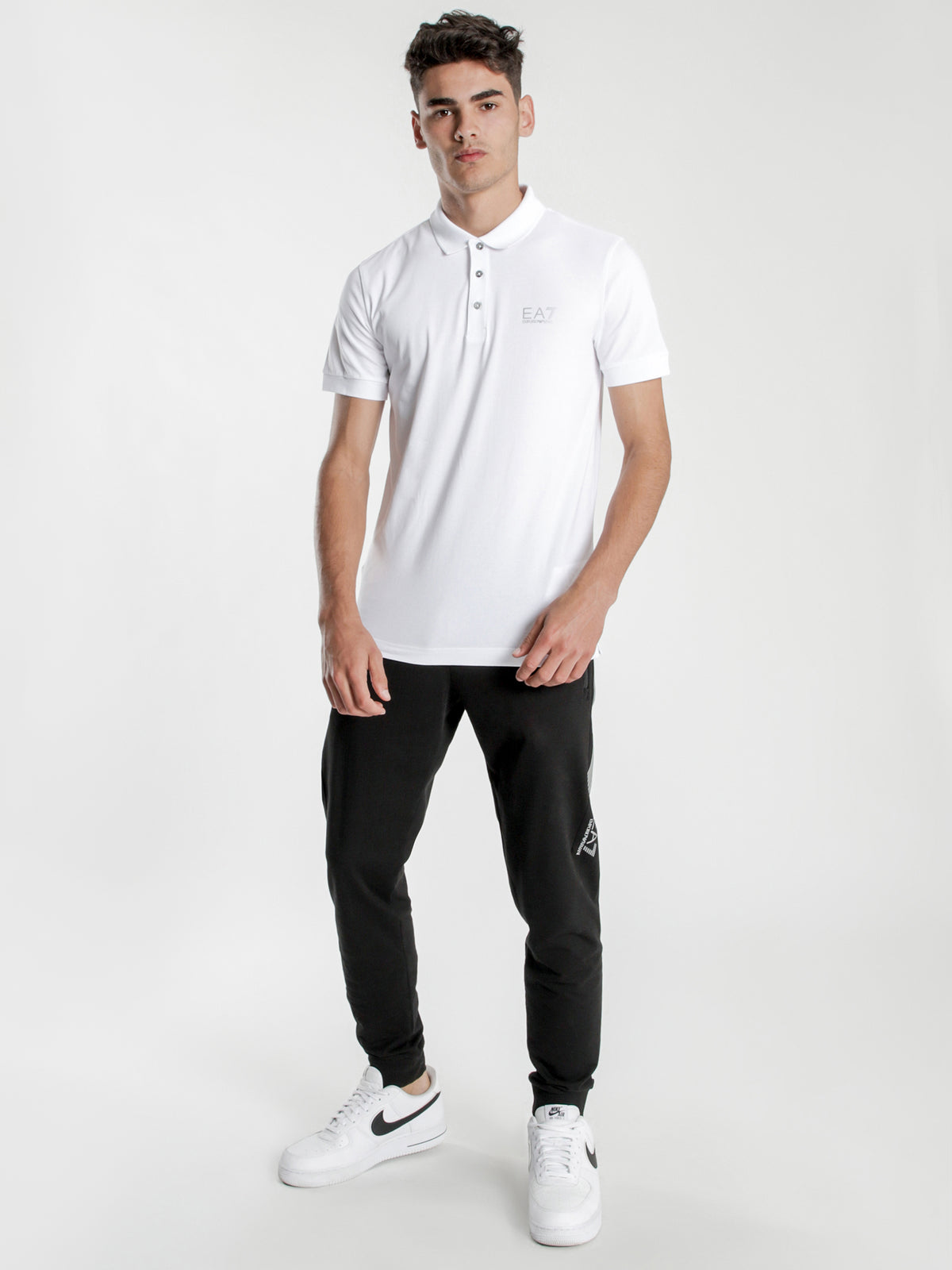 Ea7 EA7 Small Logo Polo Shirt in White | S